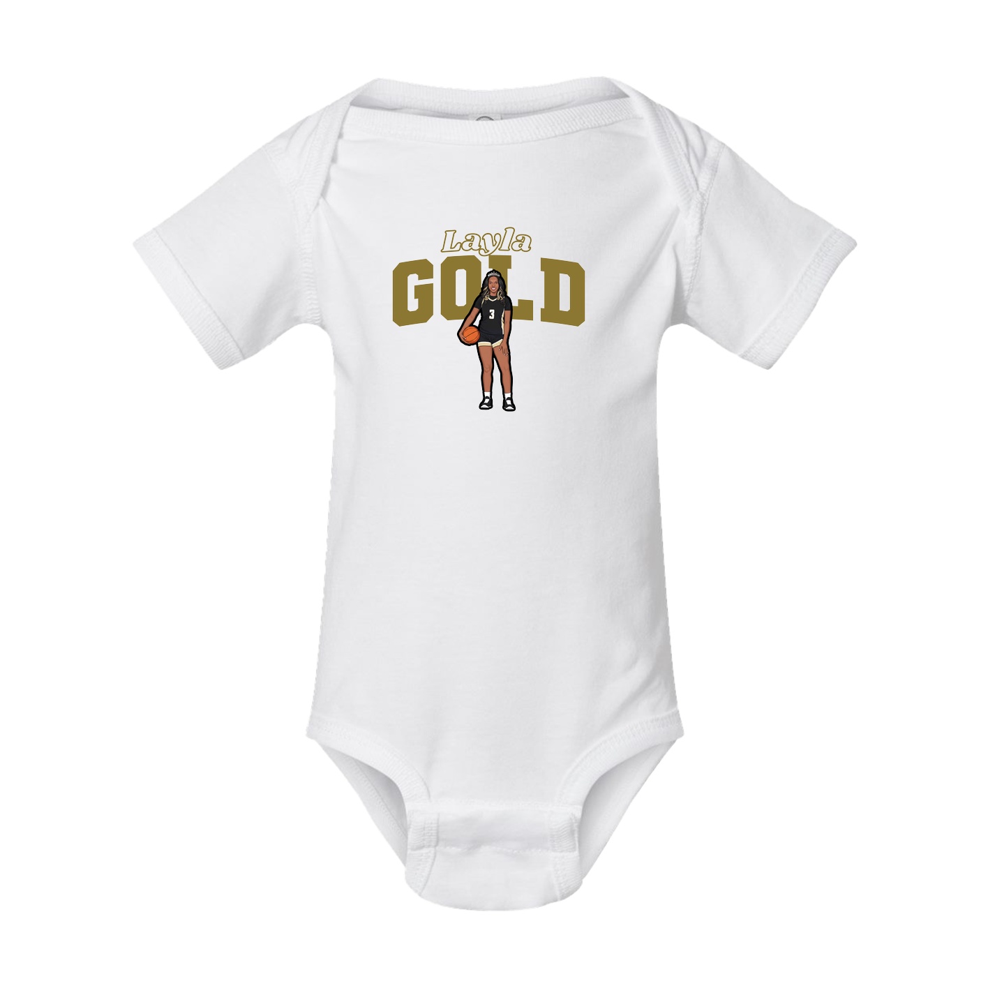 Baby Onesie — Name Arch in White