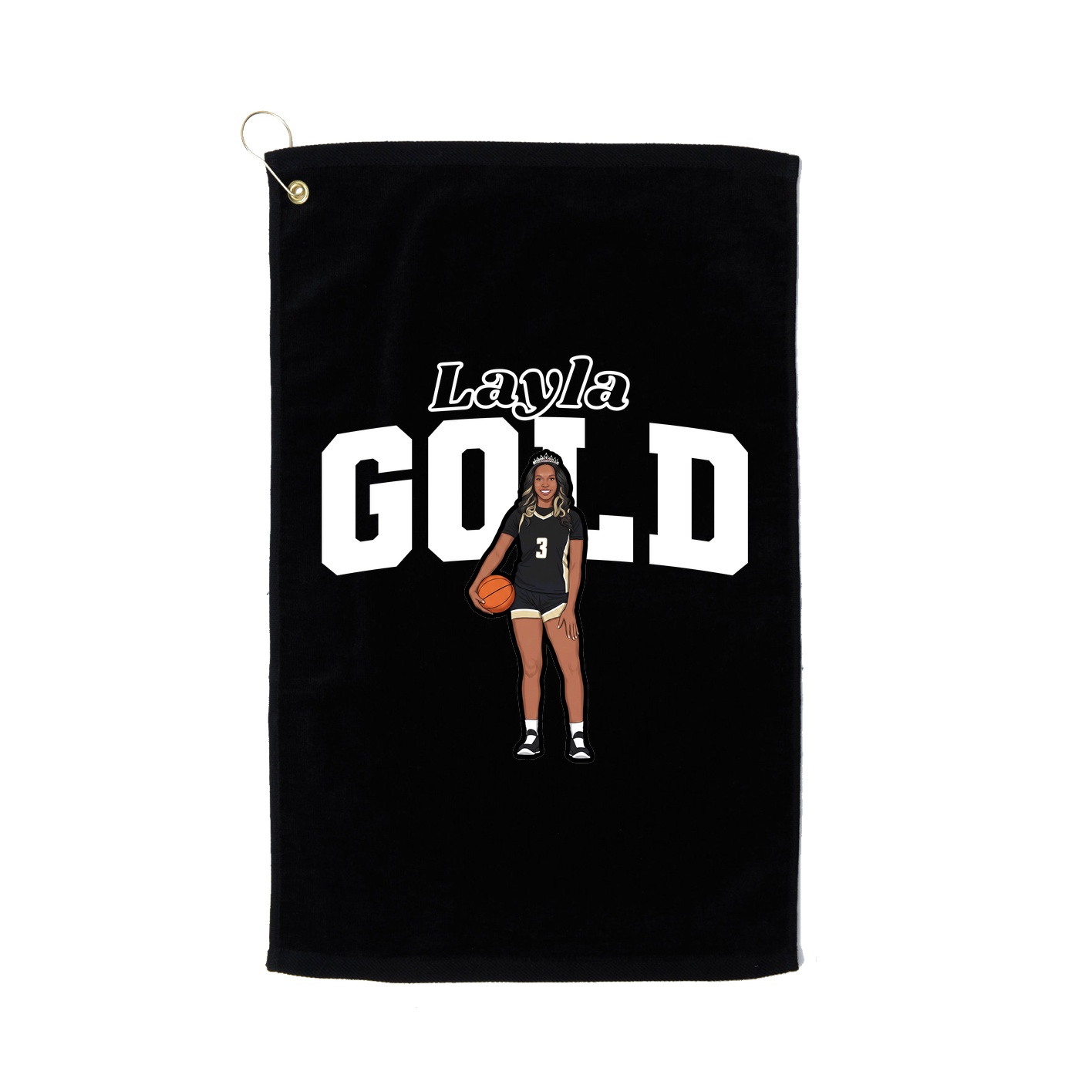 Golf Towel — Name Arch in Black