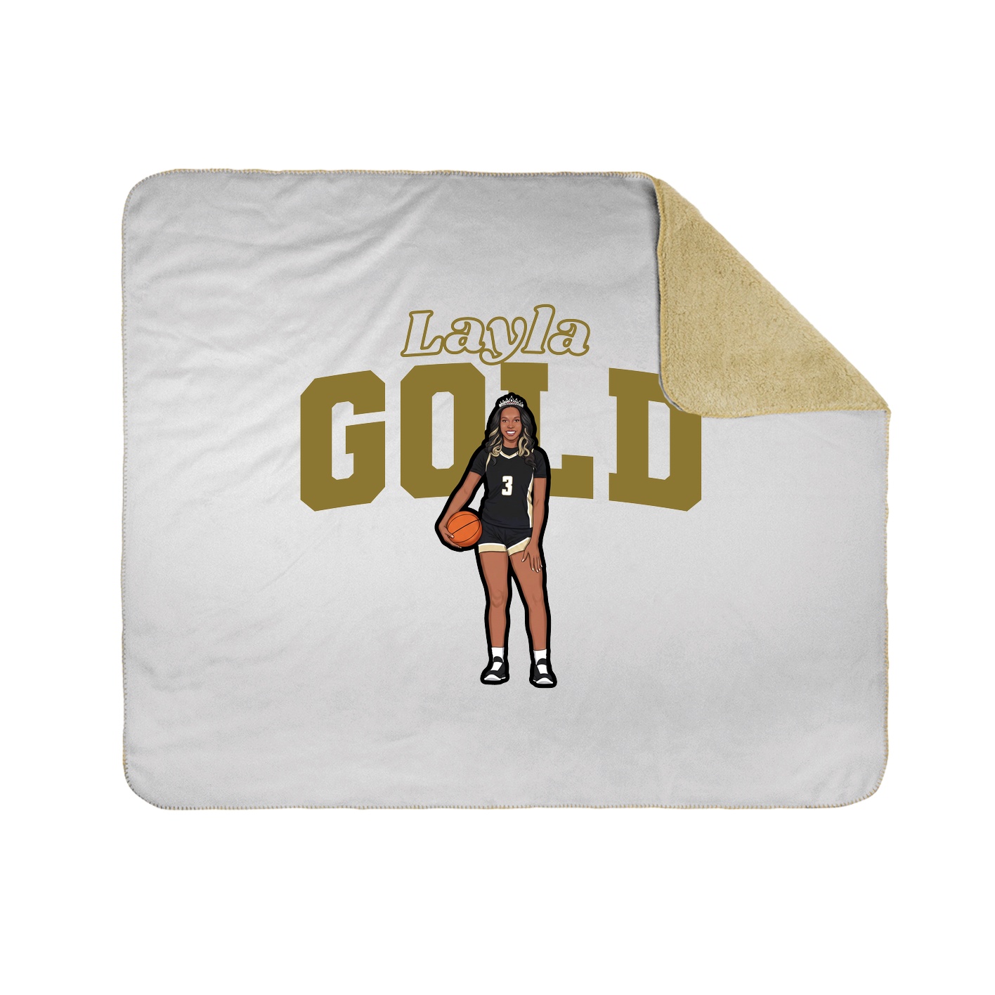 Throw Blanket — Name Arch in White