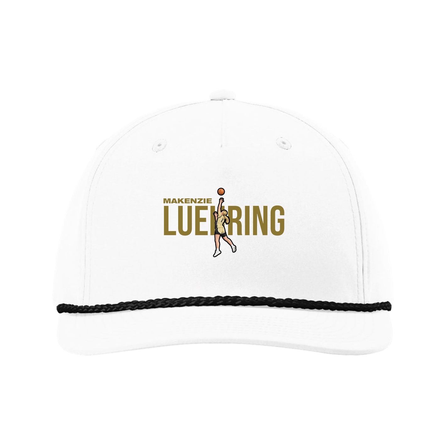 Five-Panel Classic Rope Cap — Player Name in White
