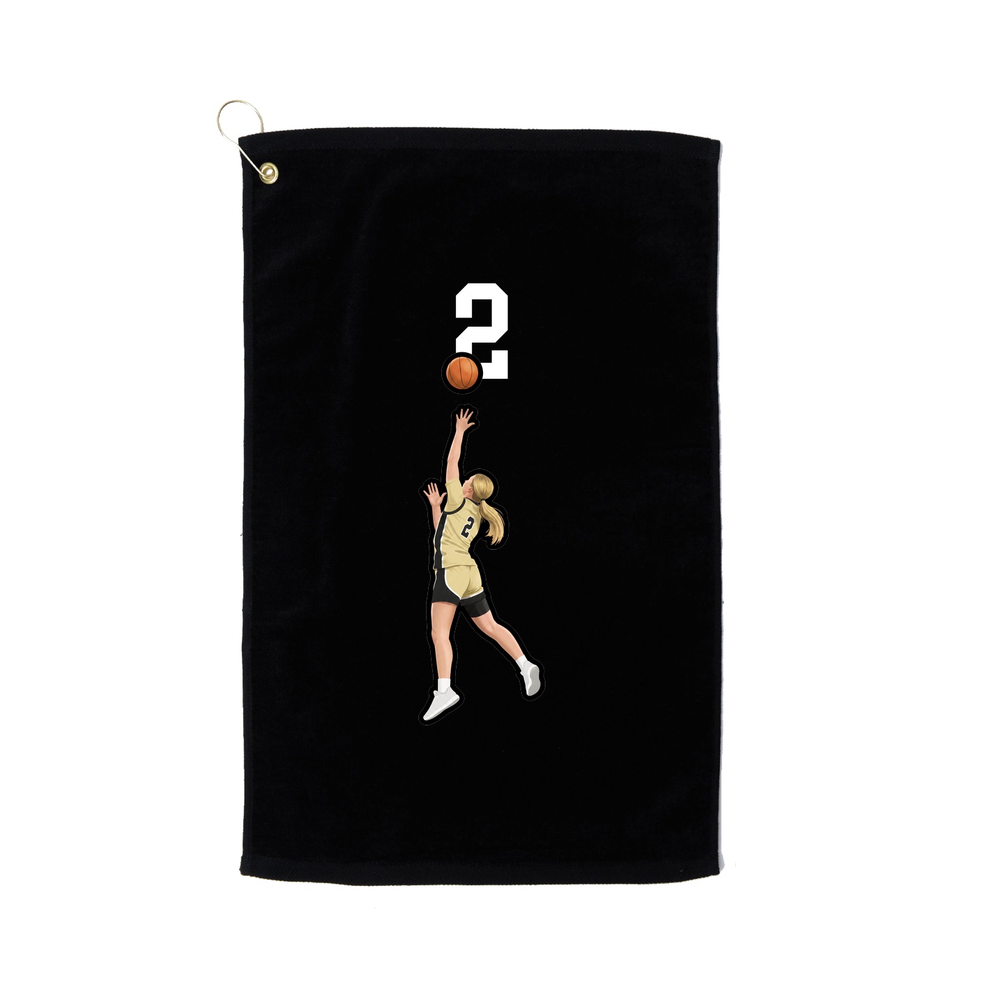 Golf Towel — Number Top in Black