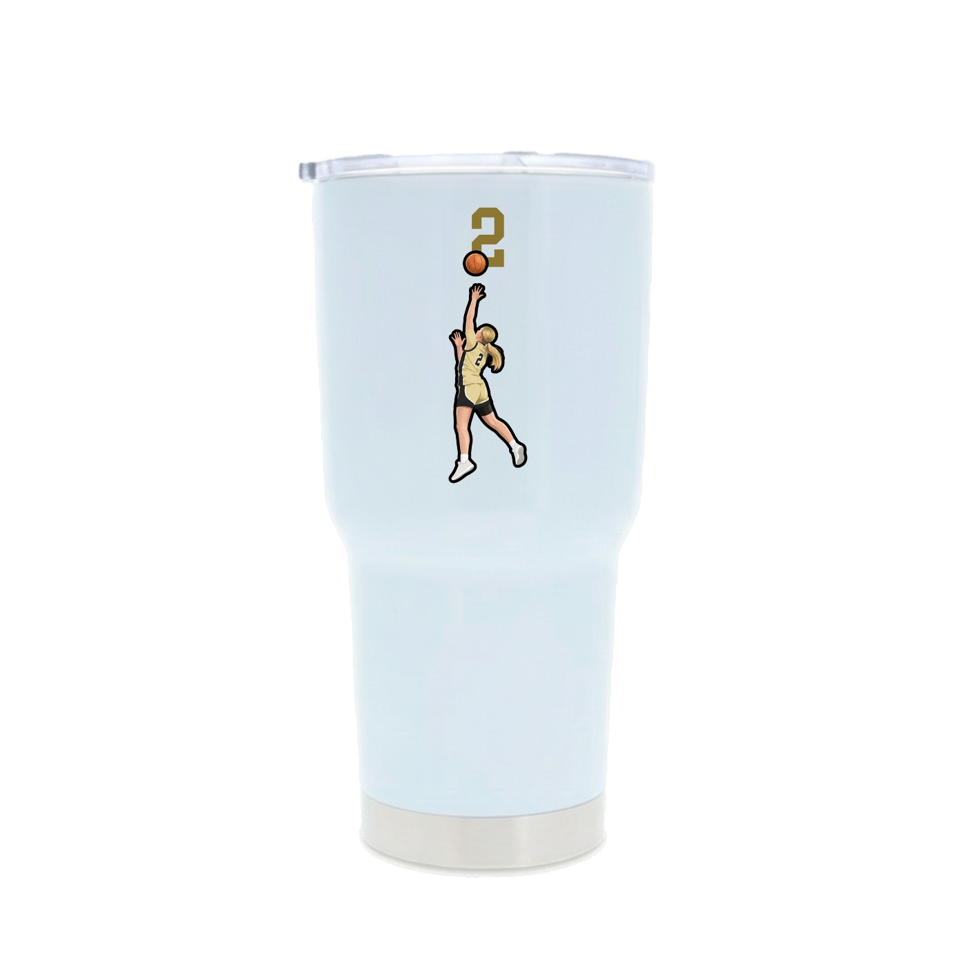 30oz Stainless Steel Tumbler — Number Top in White