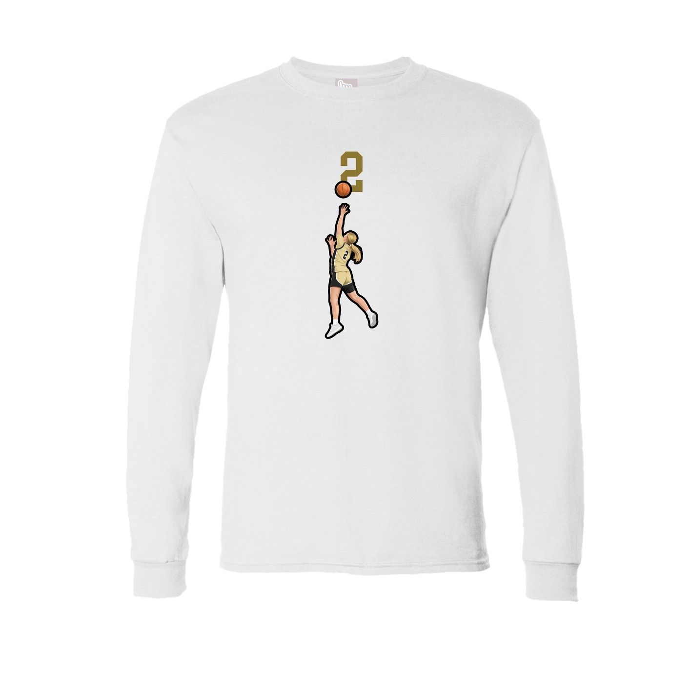 Long Sleeve Tee — Number Top in White