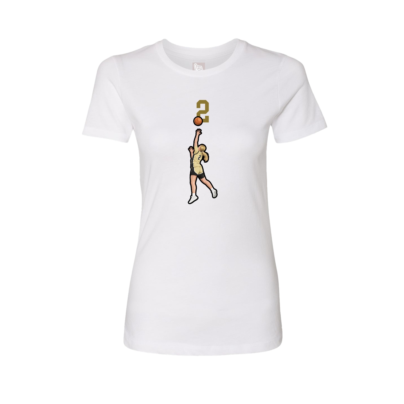 Fitted Women's Tee — Number Top in White
