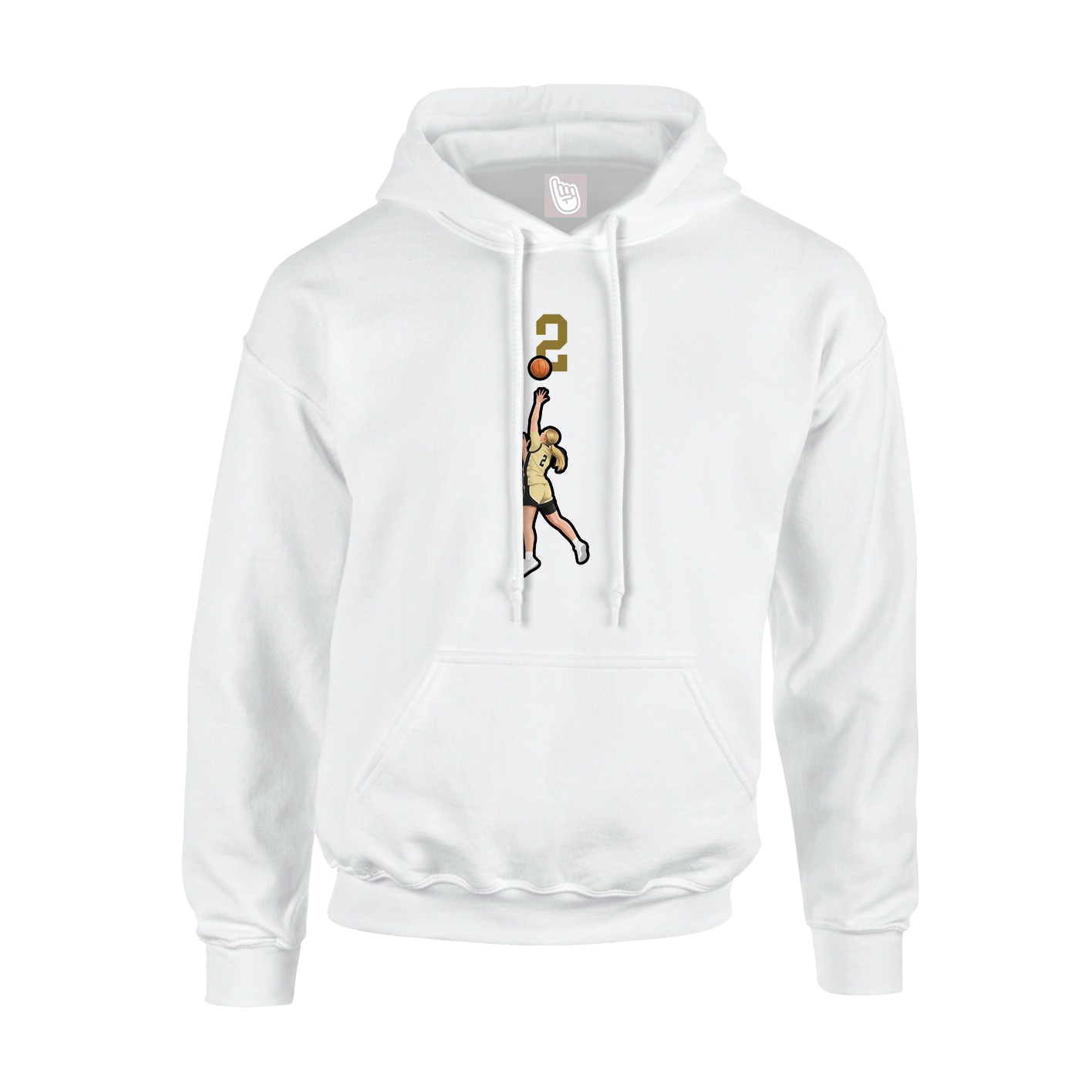 Youth Hoodie — Number Top in White