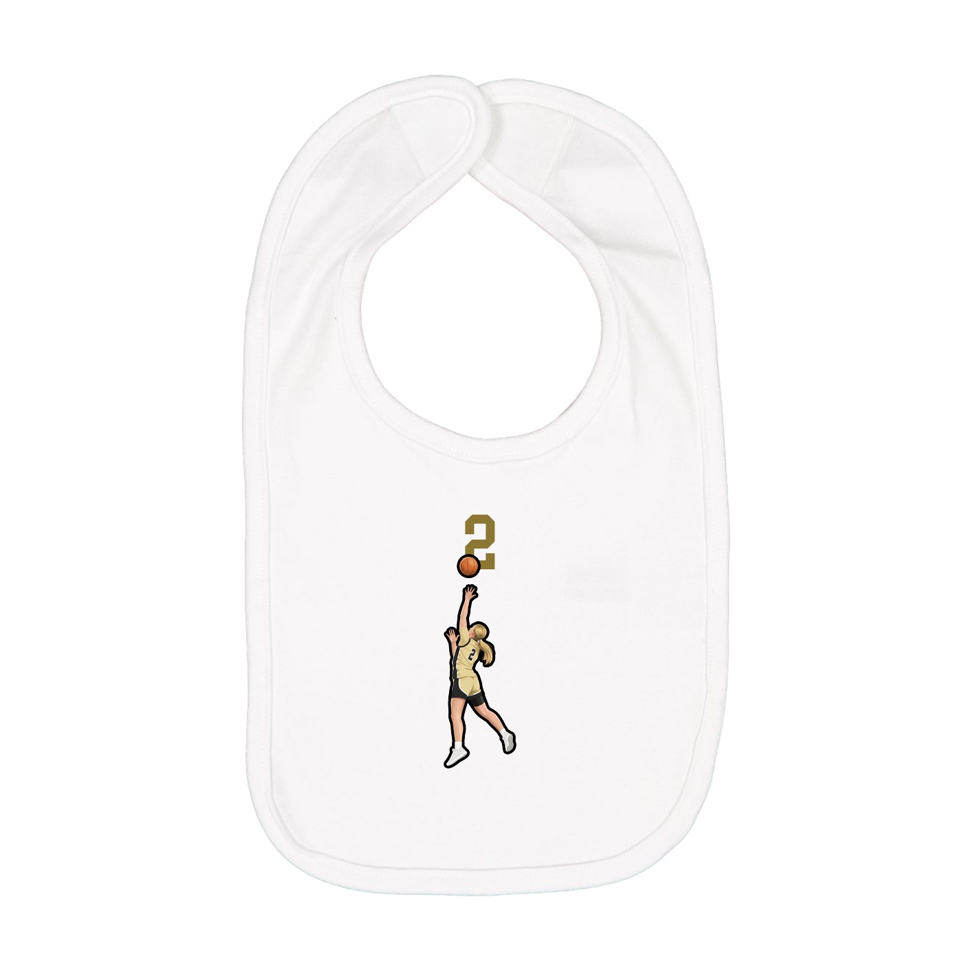 Infant Bib — Number Top in White