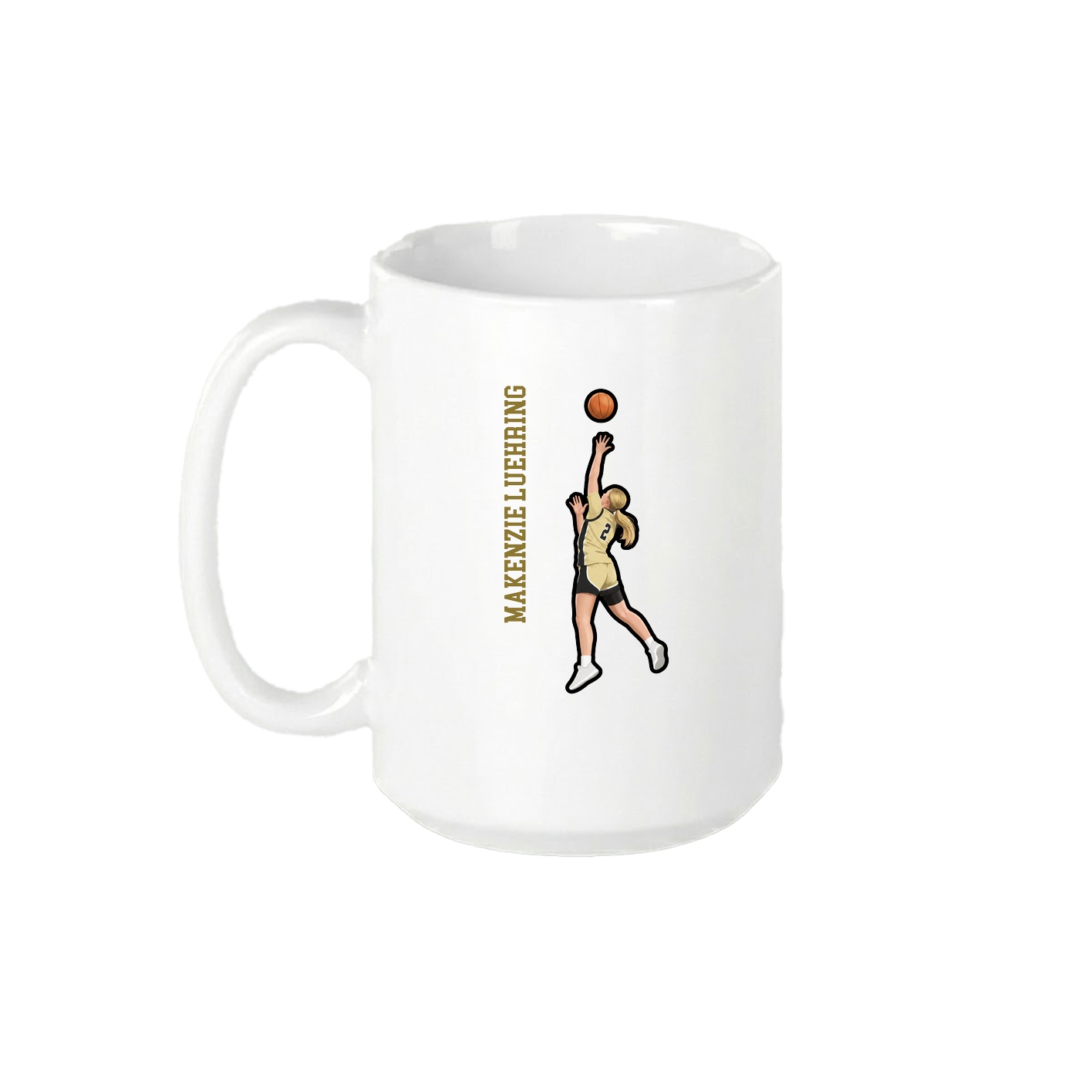 15oz Coffee Mug — Name Vertical in White