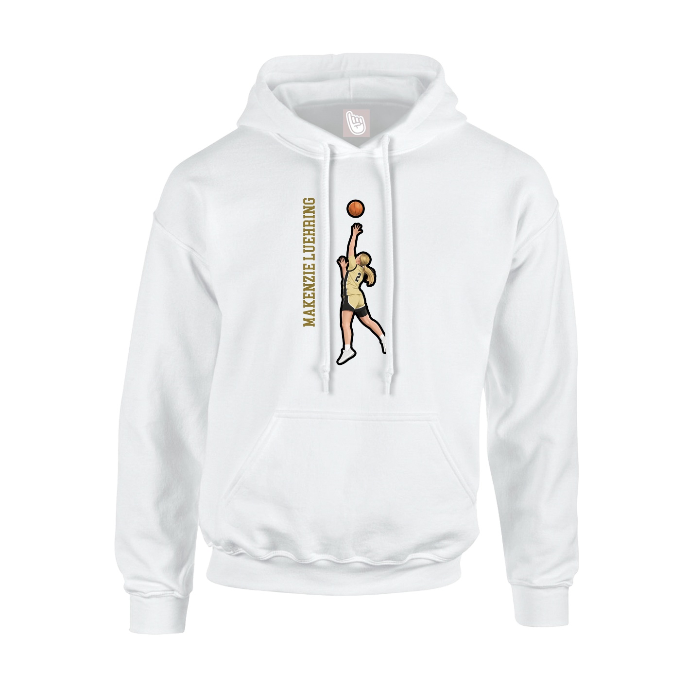 Youth Hoodie — Name Vertical in White