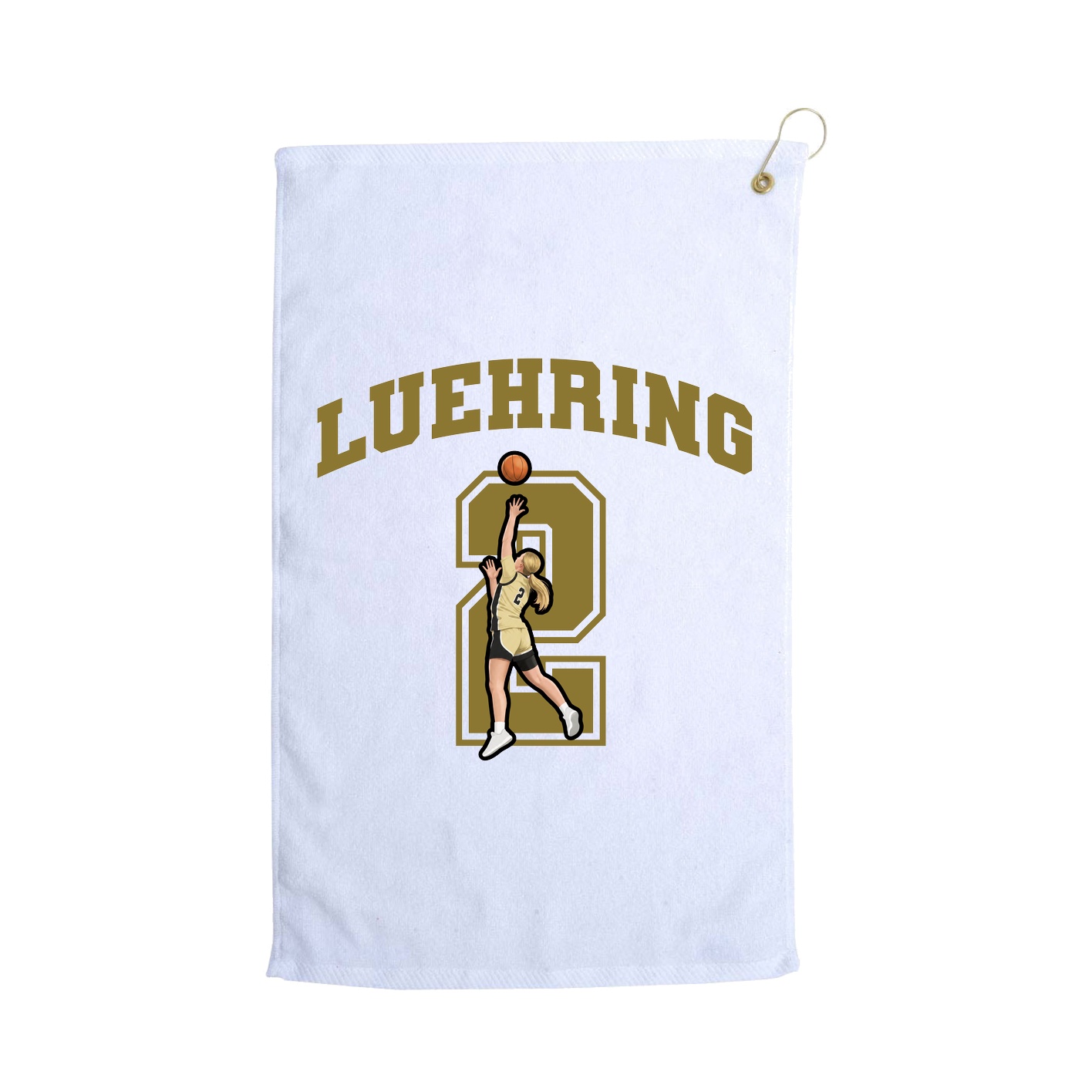 Golf Towel — Number in White