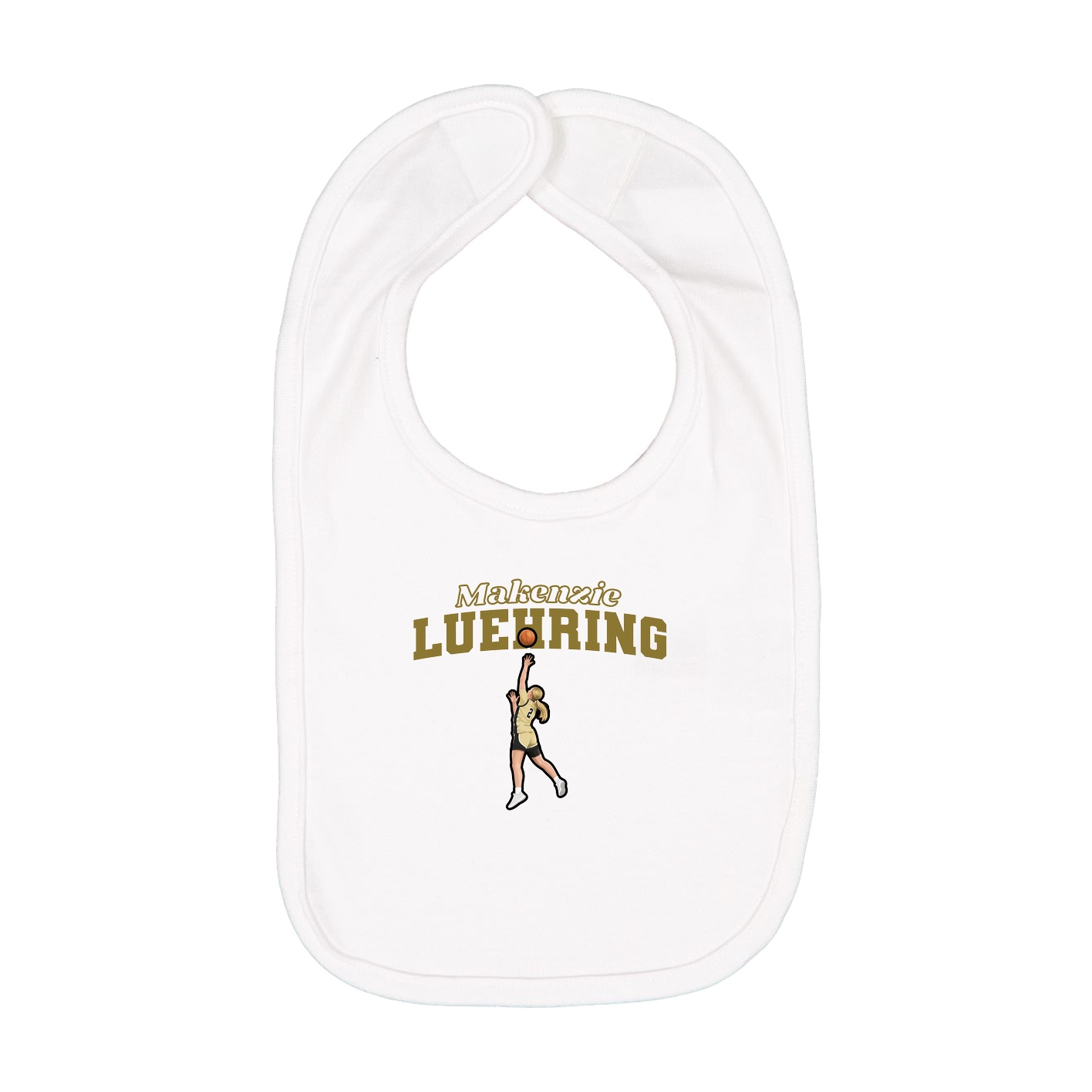 Infant Bib — Name Arch in White