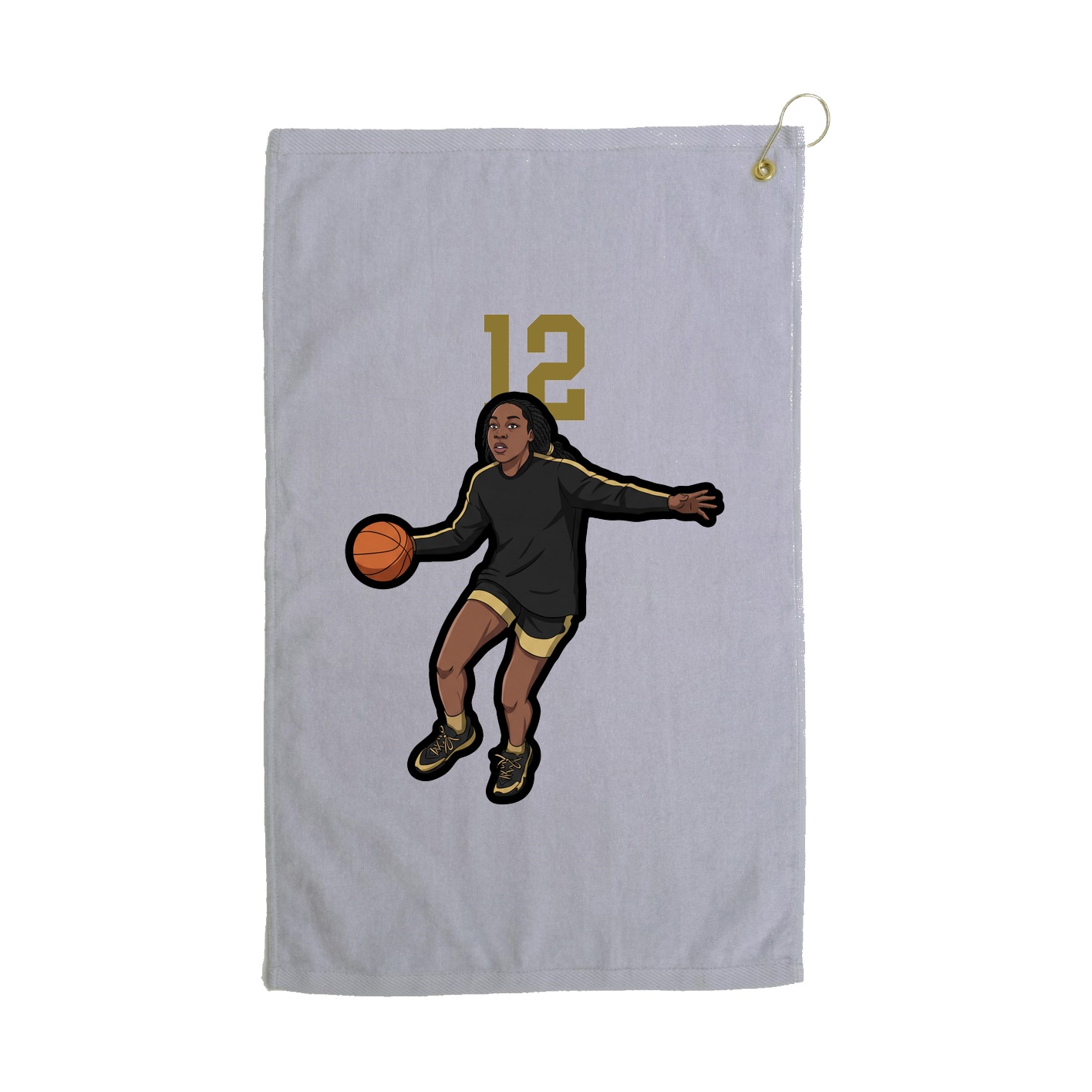 Golf Towel — Number Top in Grey