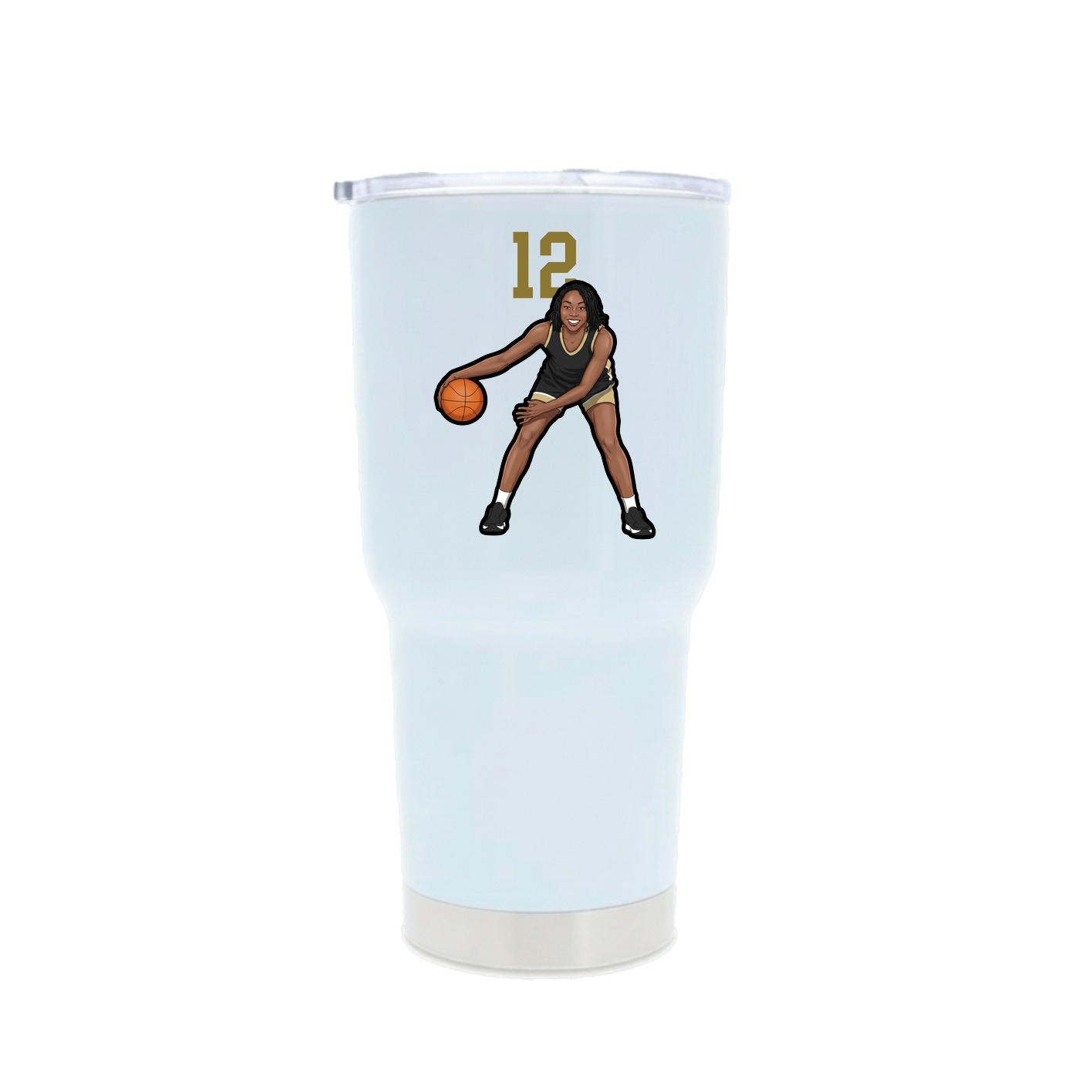 30oz Stainless Steel Tumbler — Number Top in White