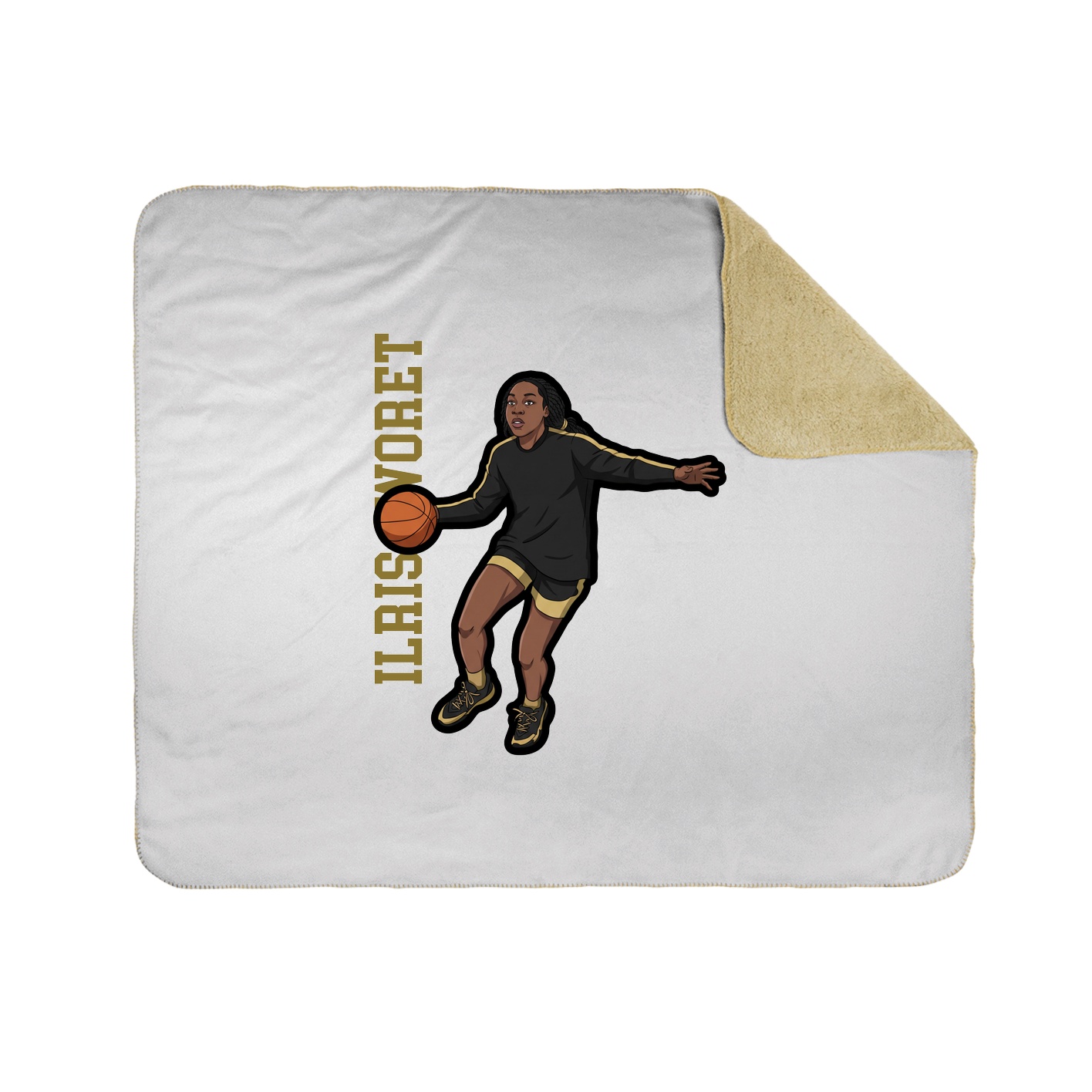 Throw Blanket — Name Vertical in White