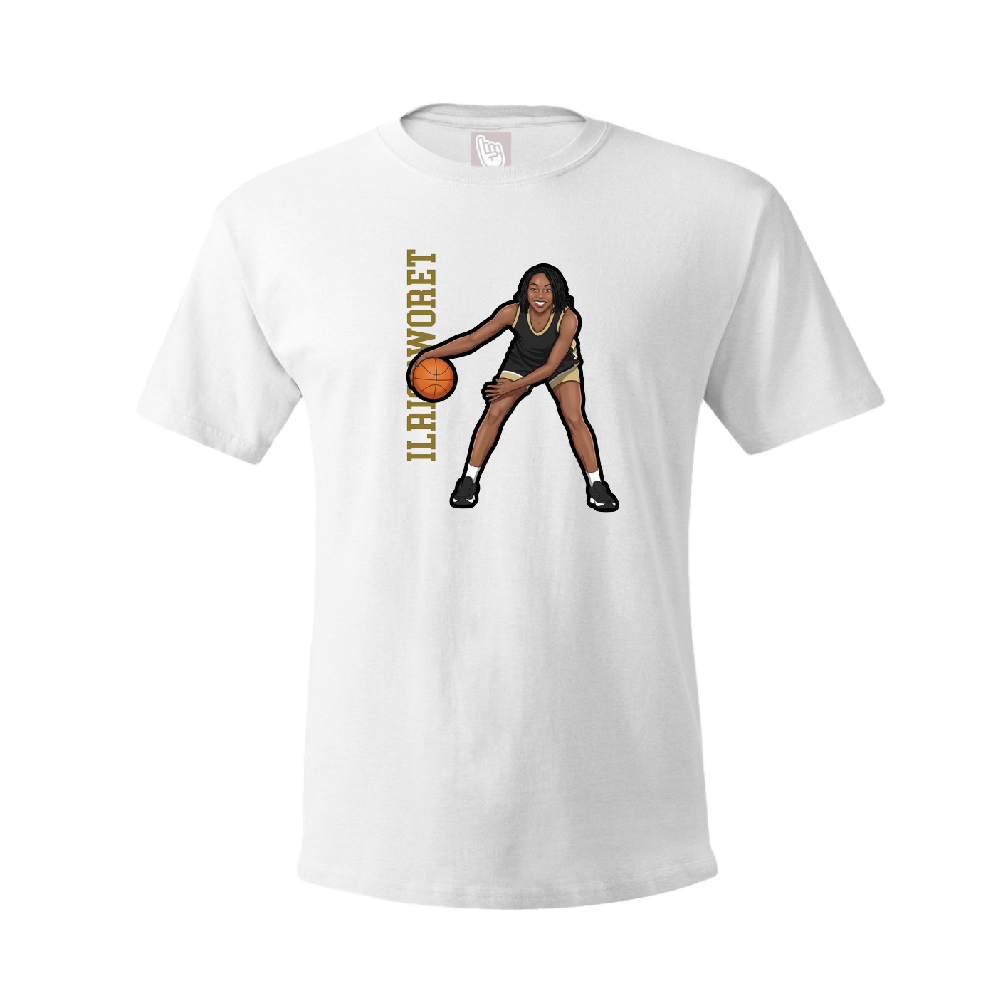 Tee — Name Vertical in White