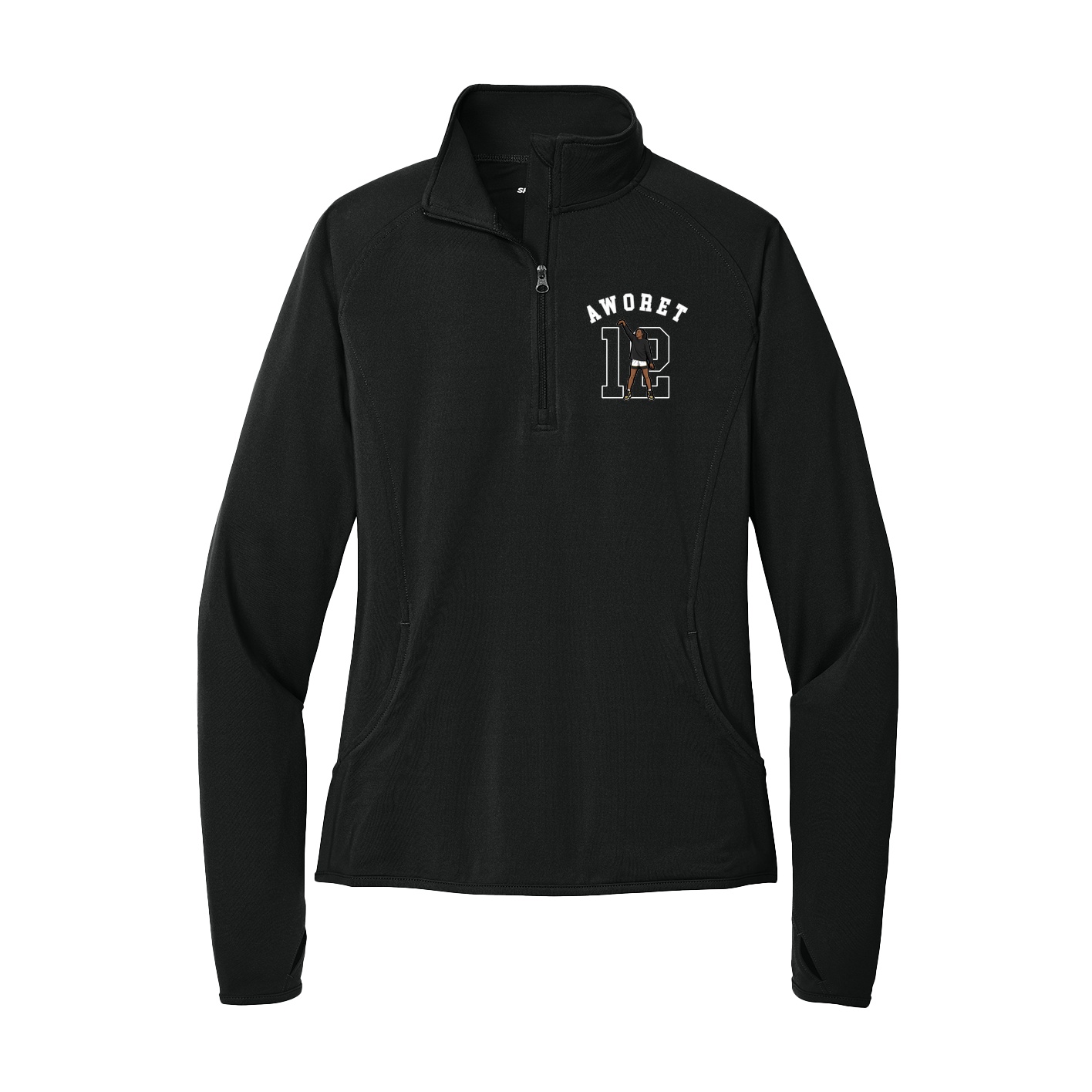 Women's Q-Zip Pullover — Shirsey Arch in Black