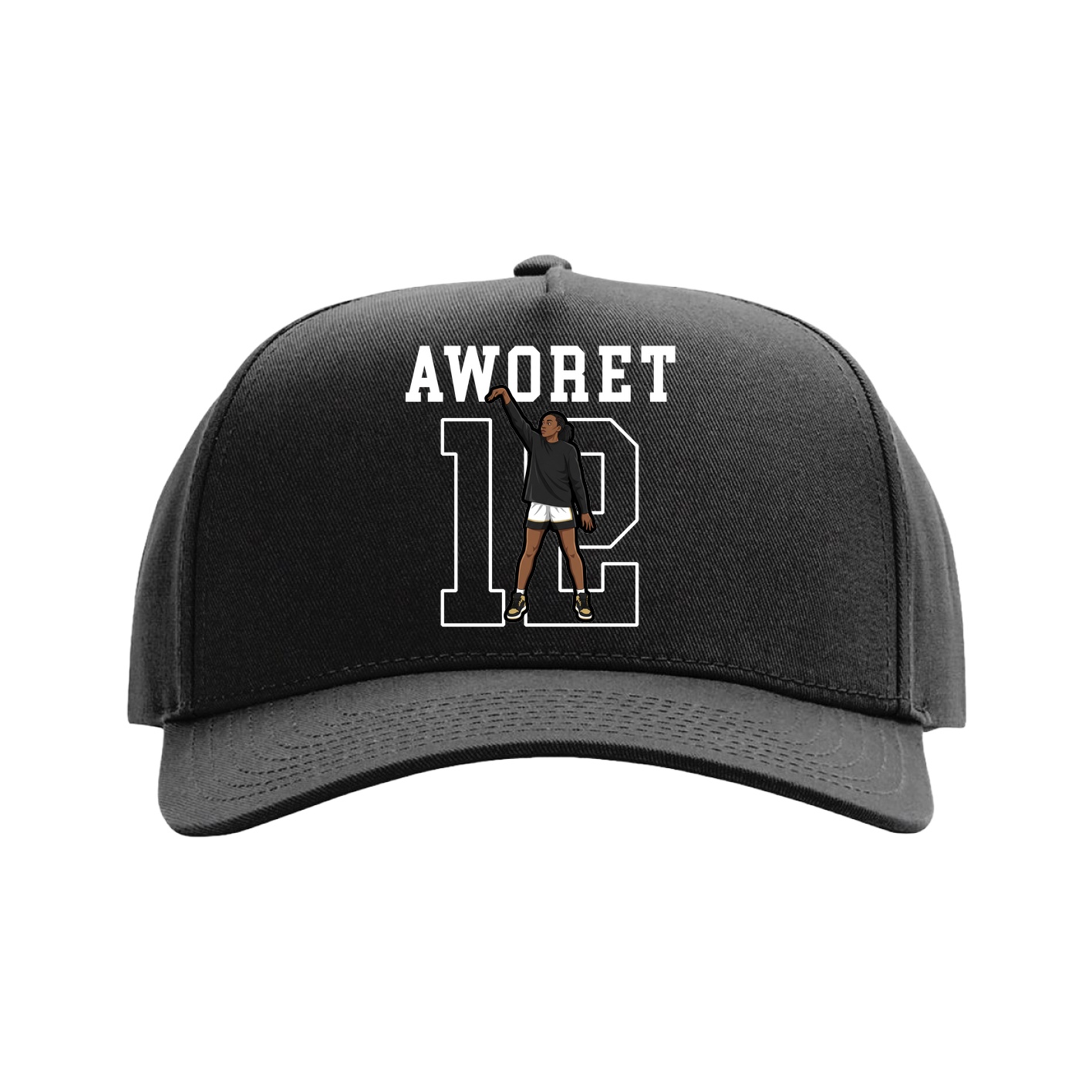 Full Fabric Five-Panel Champ Cap — Shirsey in Black