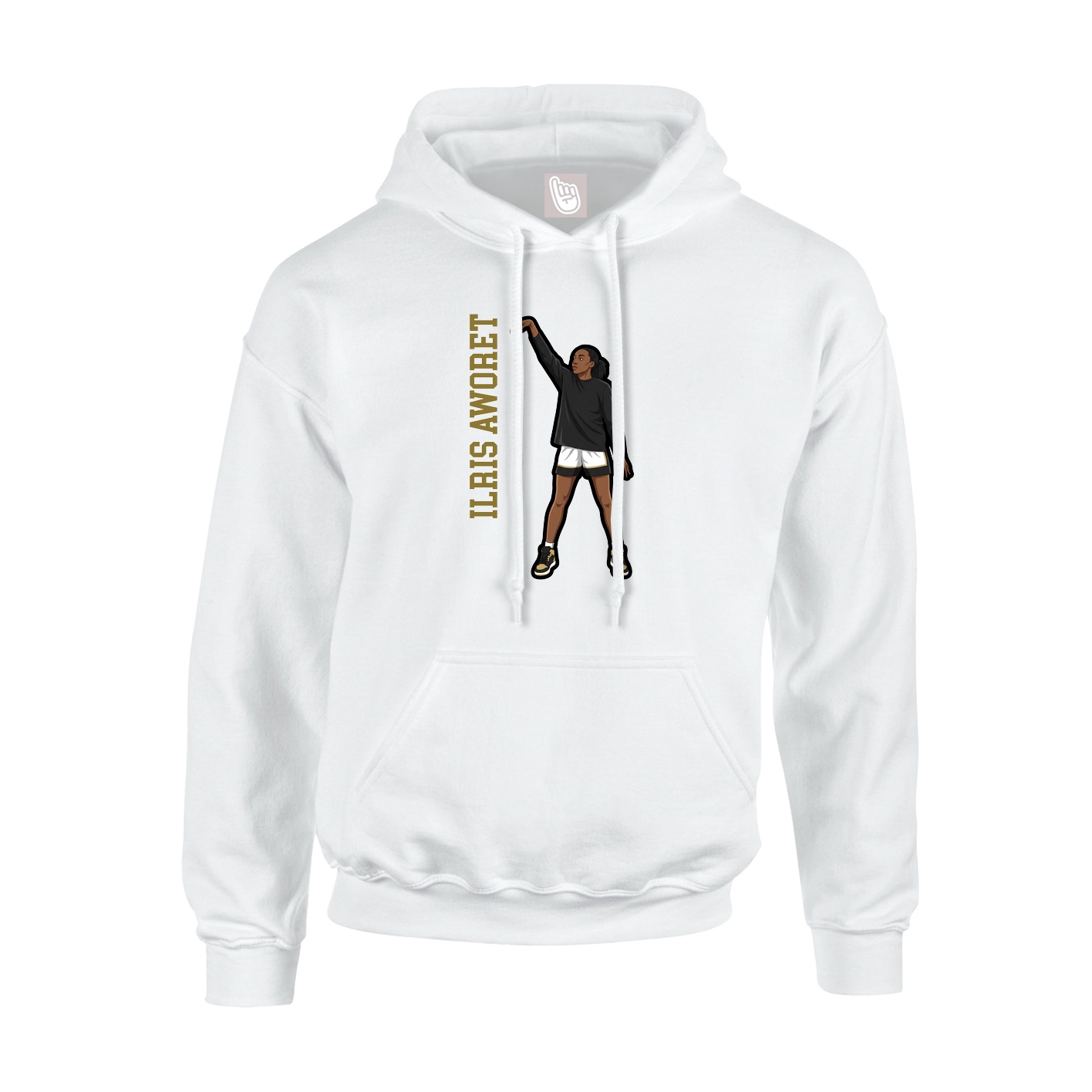 Hoodie — Name Vertical in White
