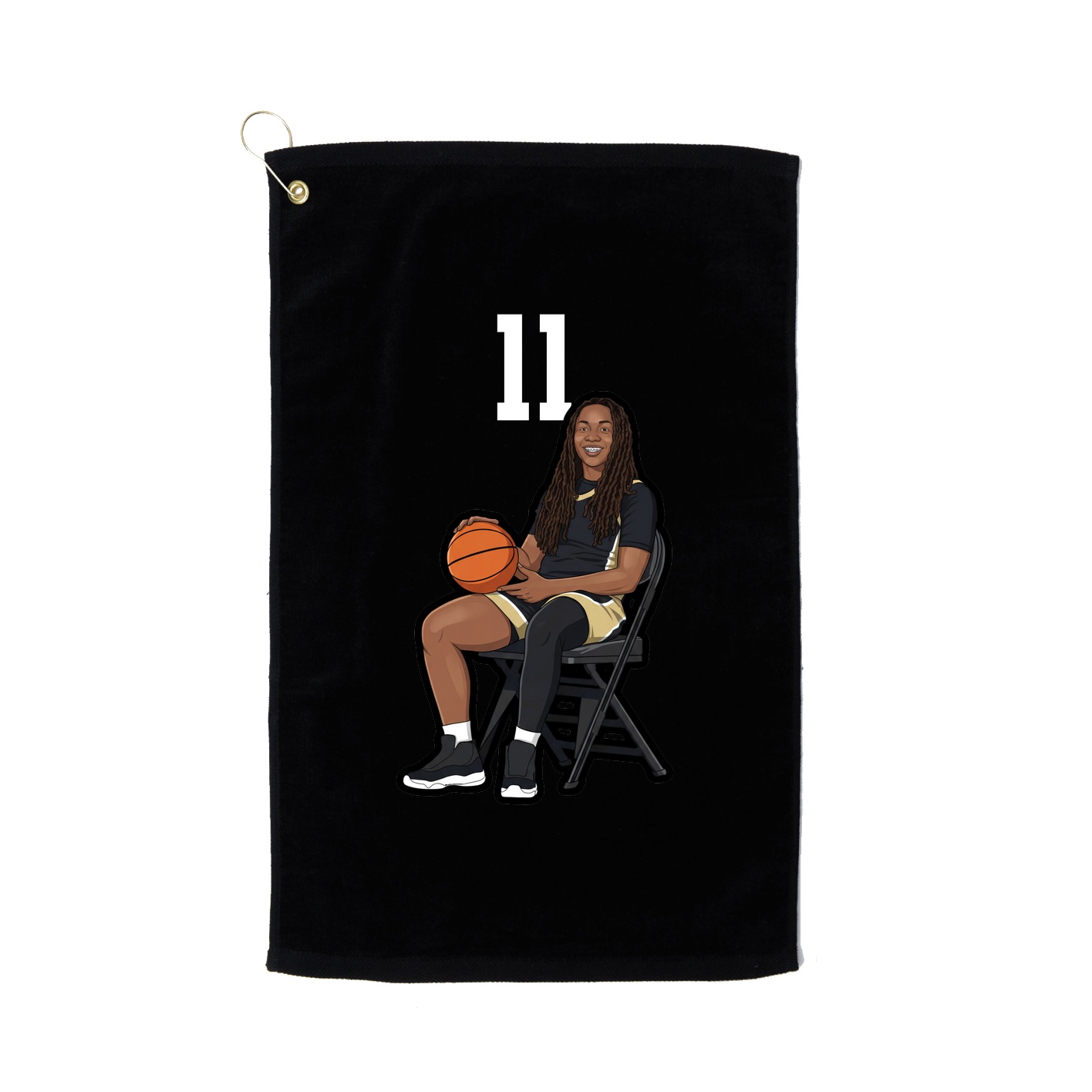 Golf Towel — Number Top in Black