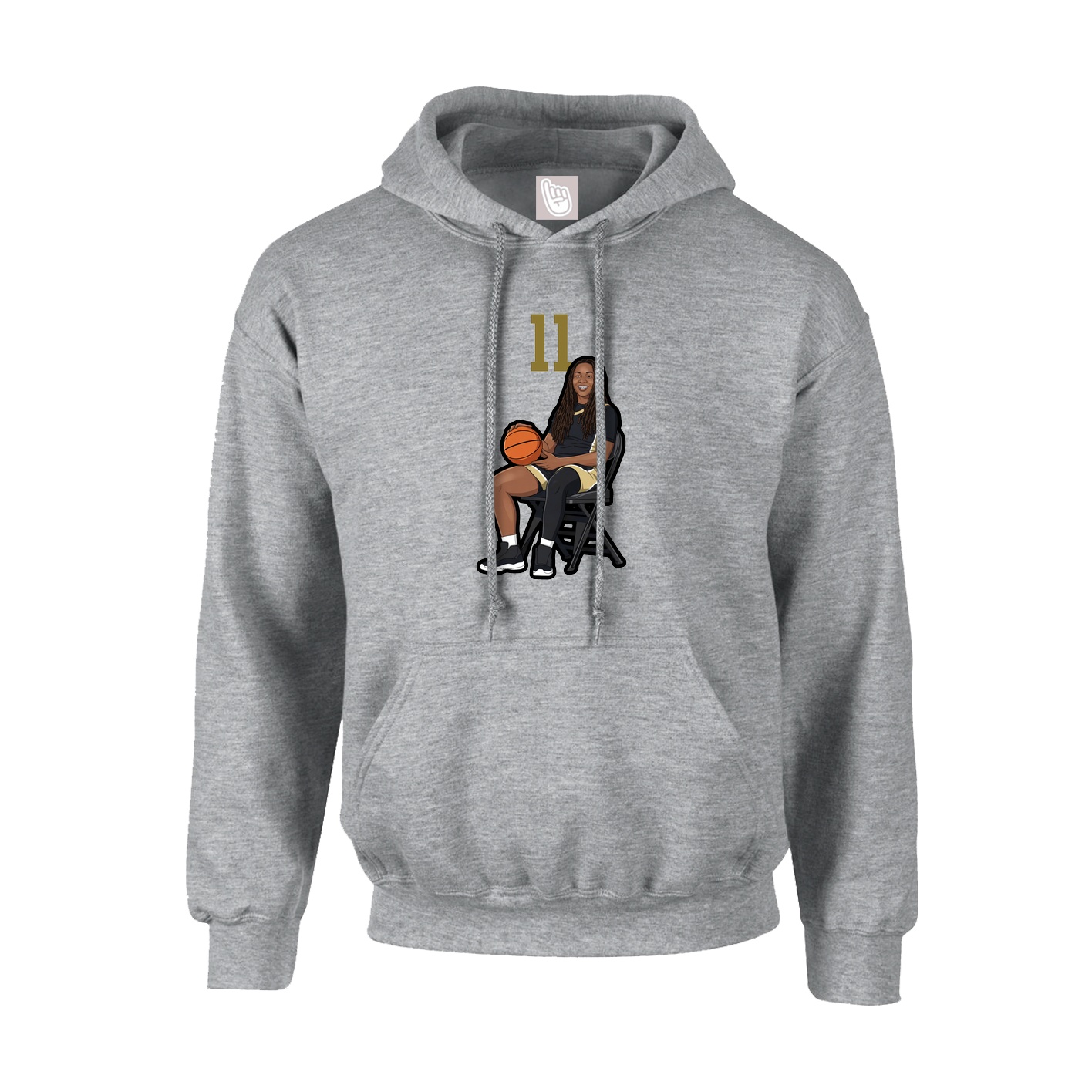 Hoodie — Number Top in Grey