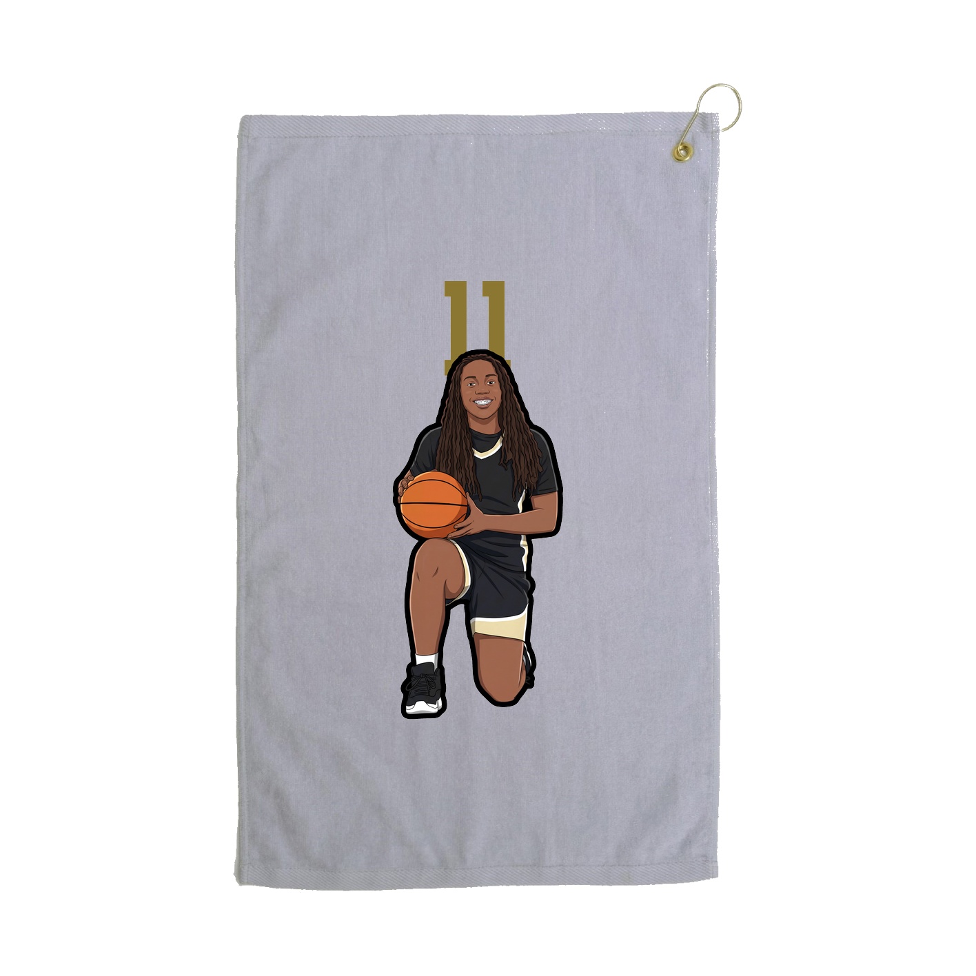 Golf Towel — Number Top in Grey