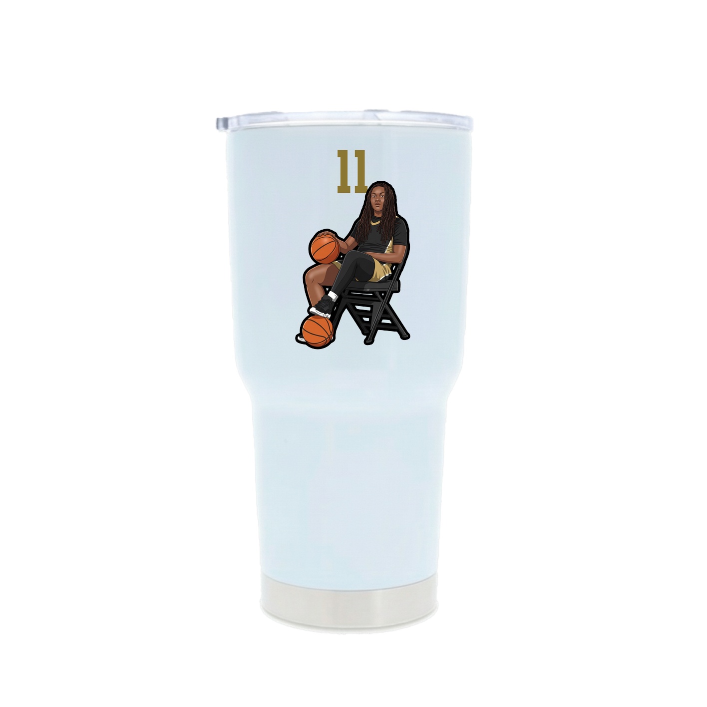 30oz Stainless Steel Tumbler — Number Top in White