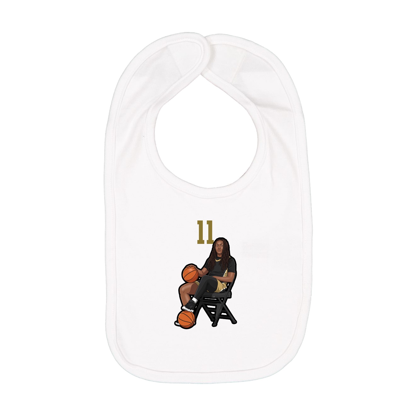 Infant Bib — Number Top in White