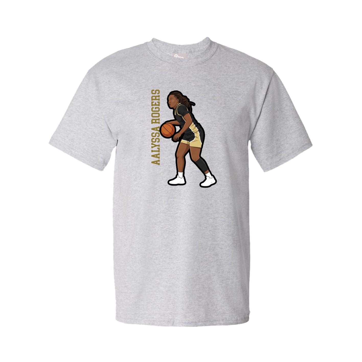 Tee — Name Vertical in Grey