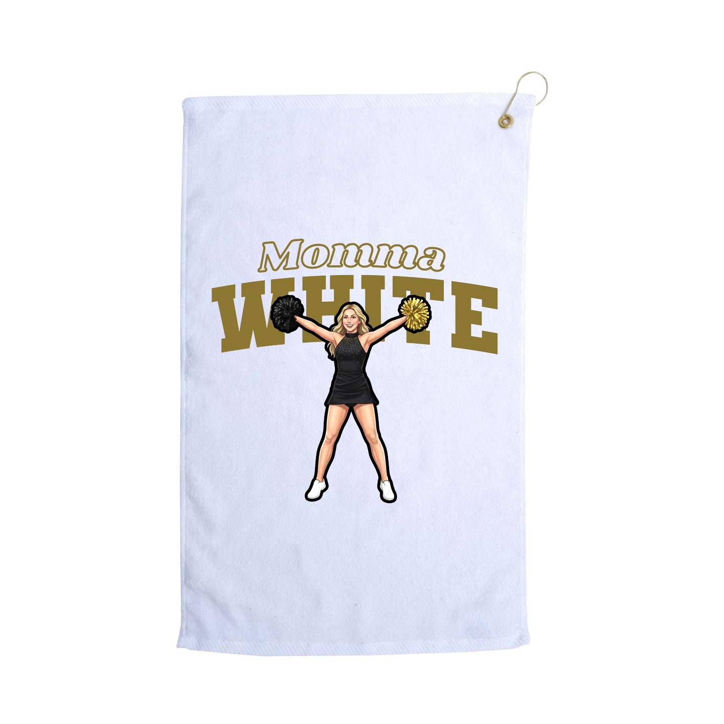 Golf Towel — Mothers Day Block in White