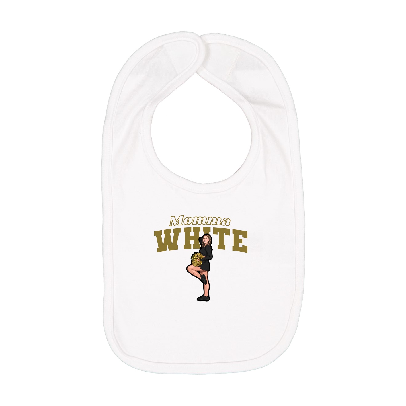 Infant Bib — Mothers Day Block in White