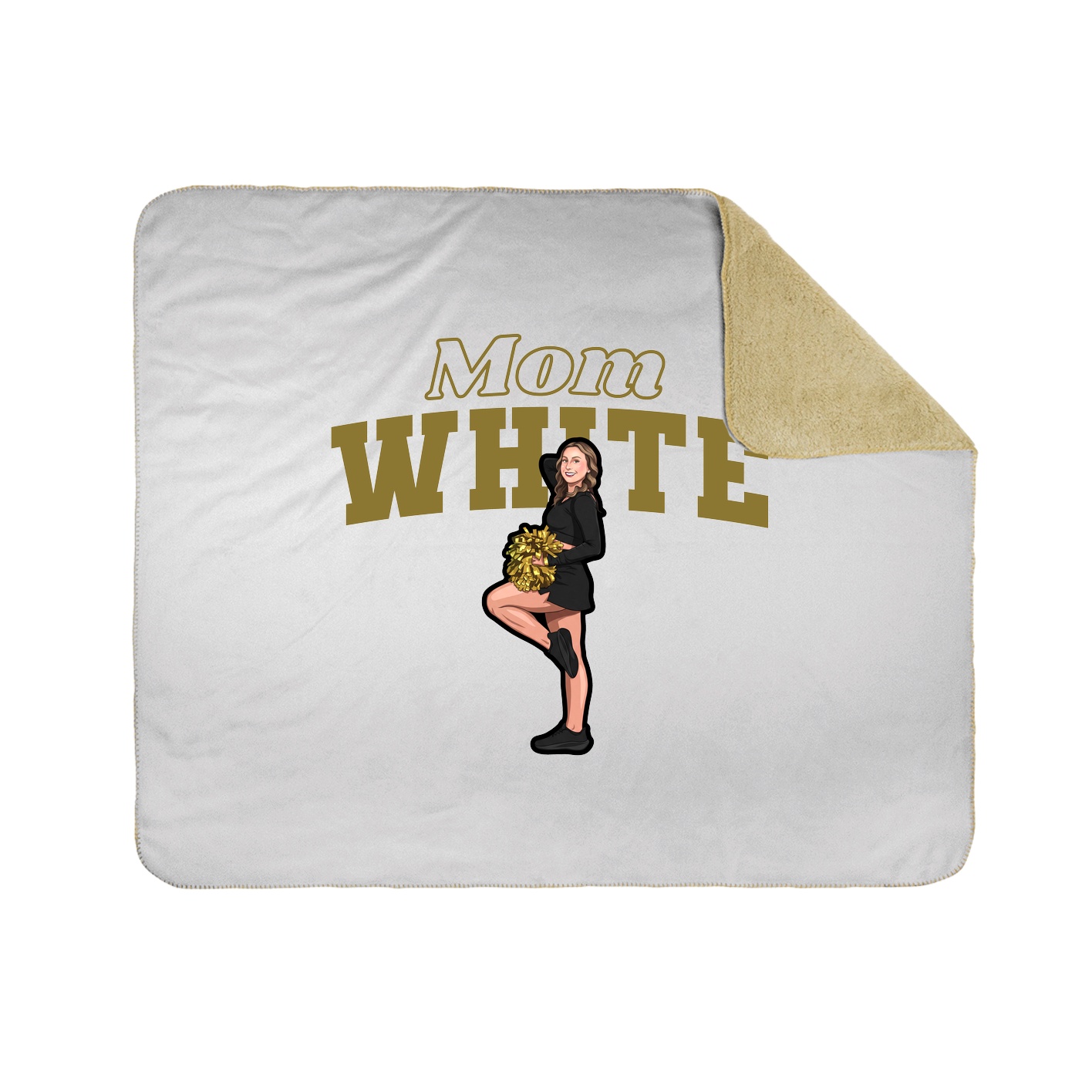 Throw Blanket — Mothers Day Block in White