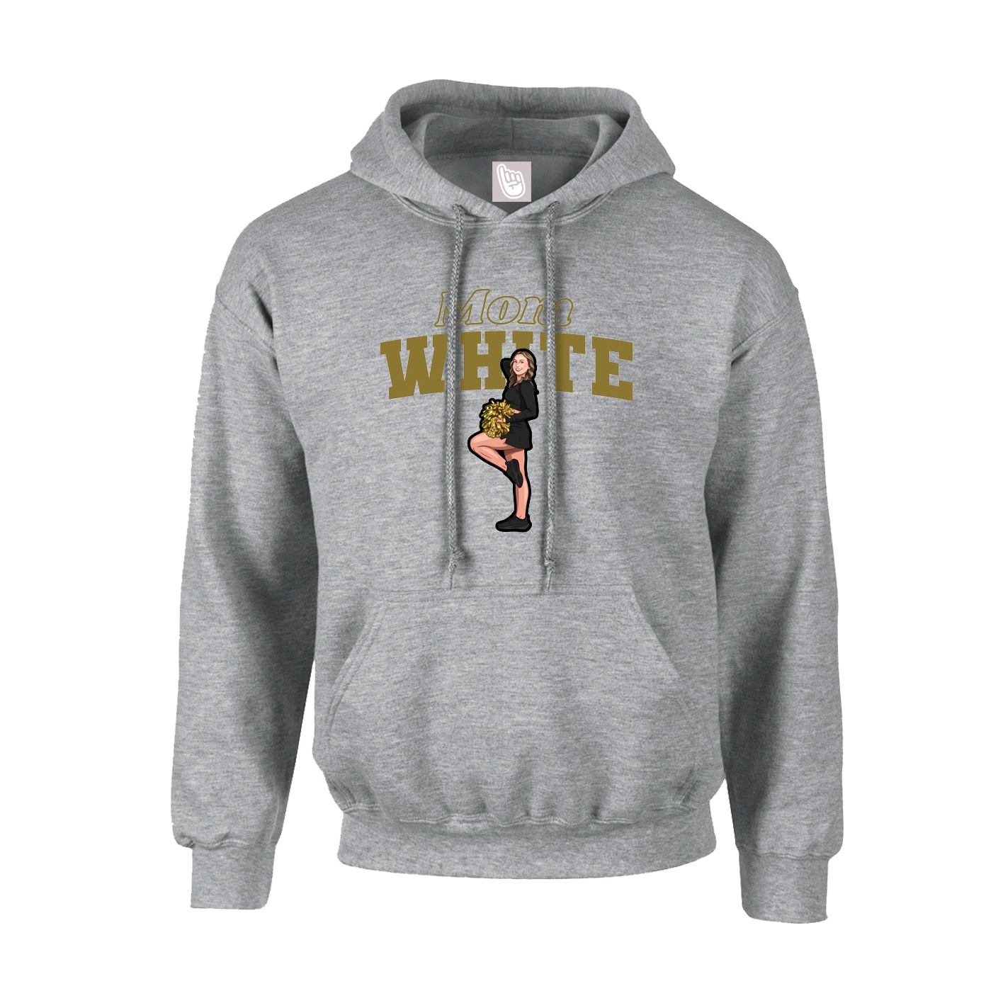 Hoodie — Mothers Day Block in Grey