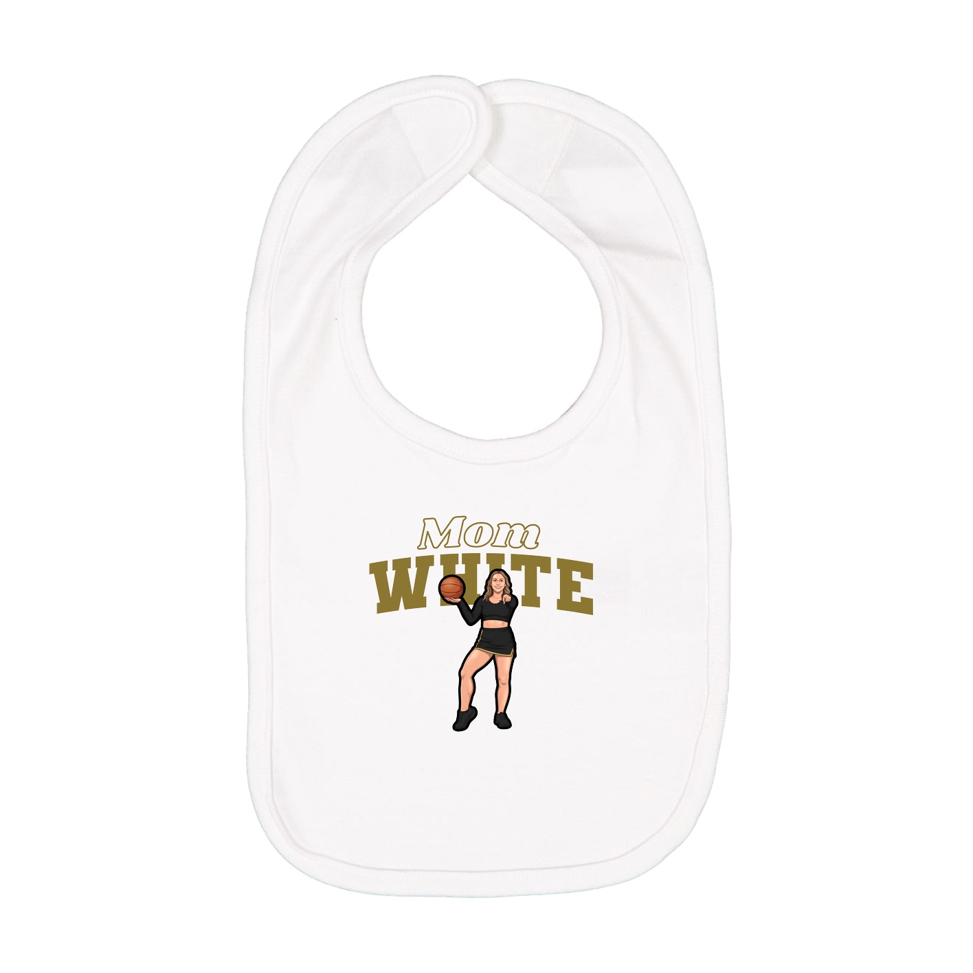 Infant Bib — Mothers Day Block in White