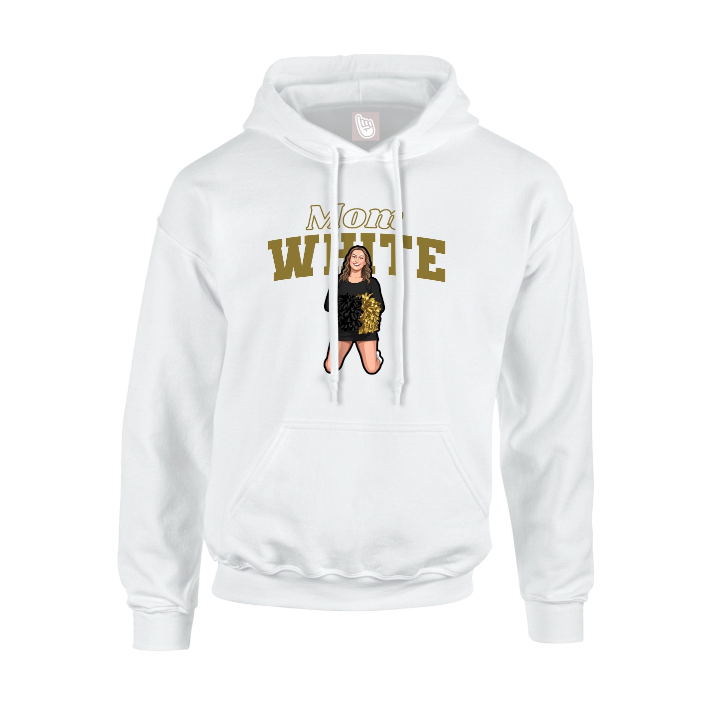 Hoodie — Mothers Day Block in White