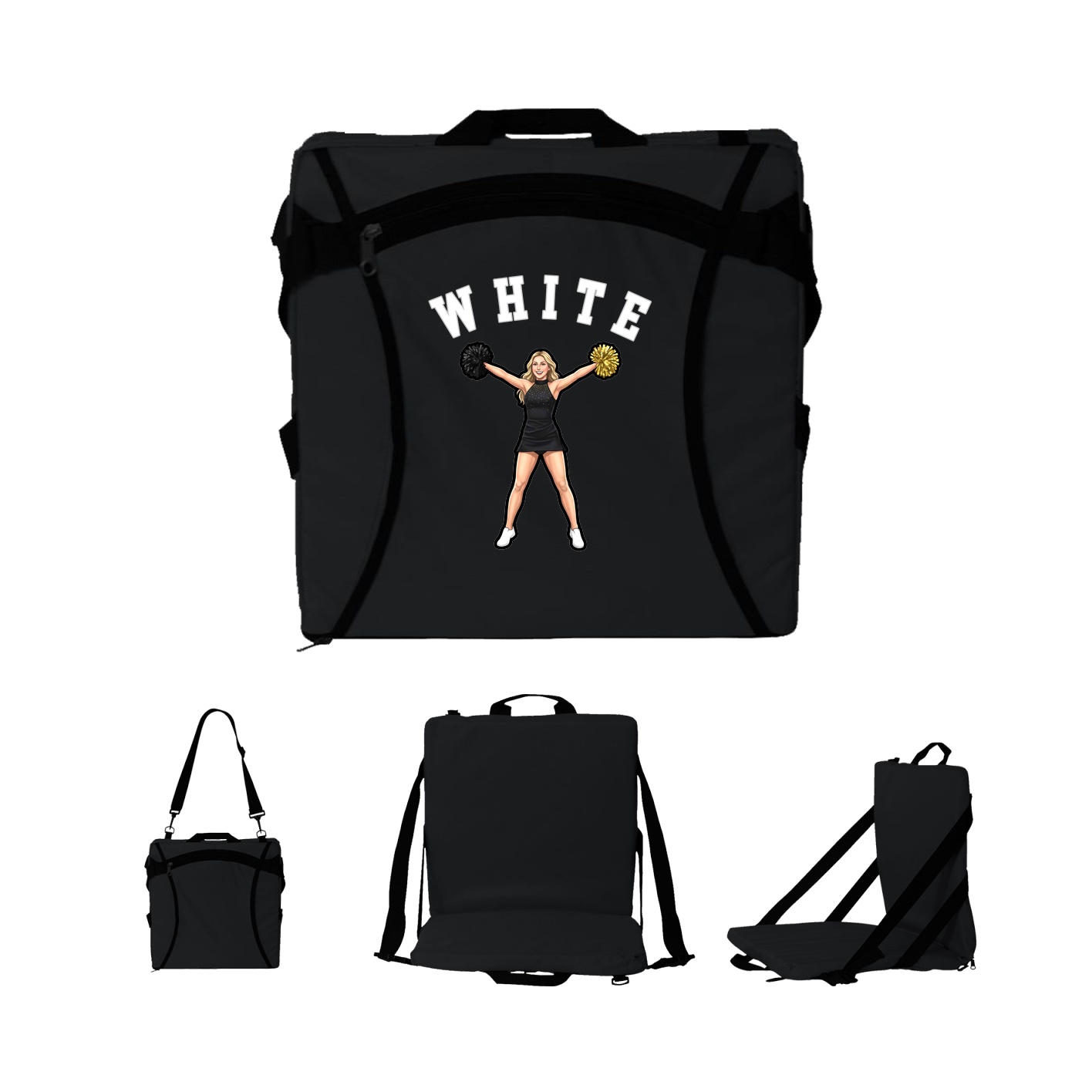 Folding Stadium Seat — Shirsey Arch in Black