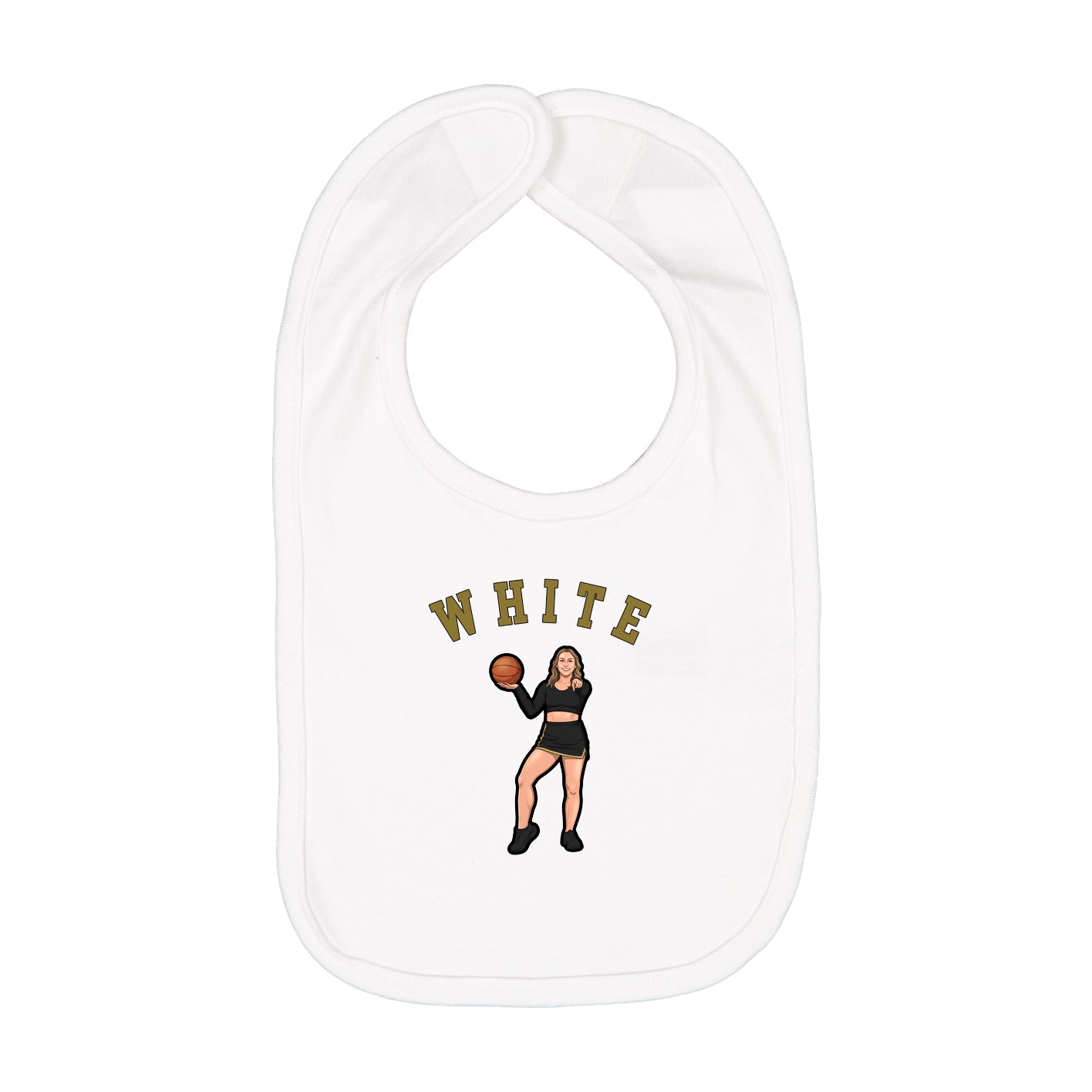 Infant Bib — Shirsey Arch in White