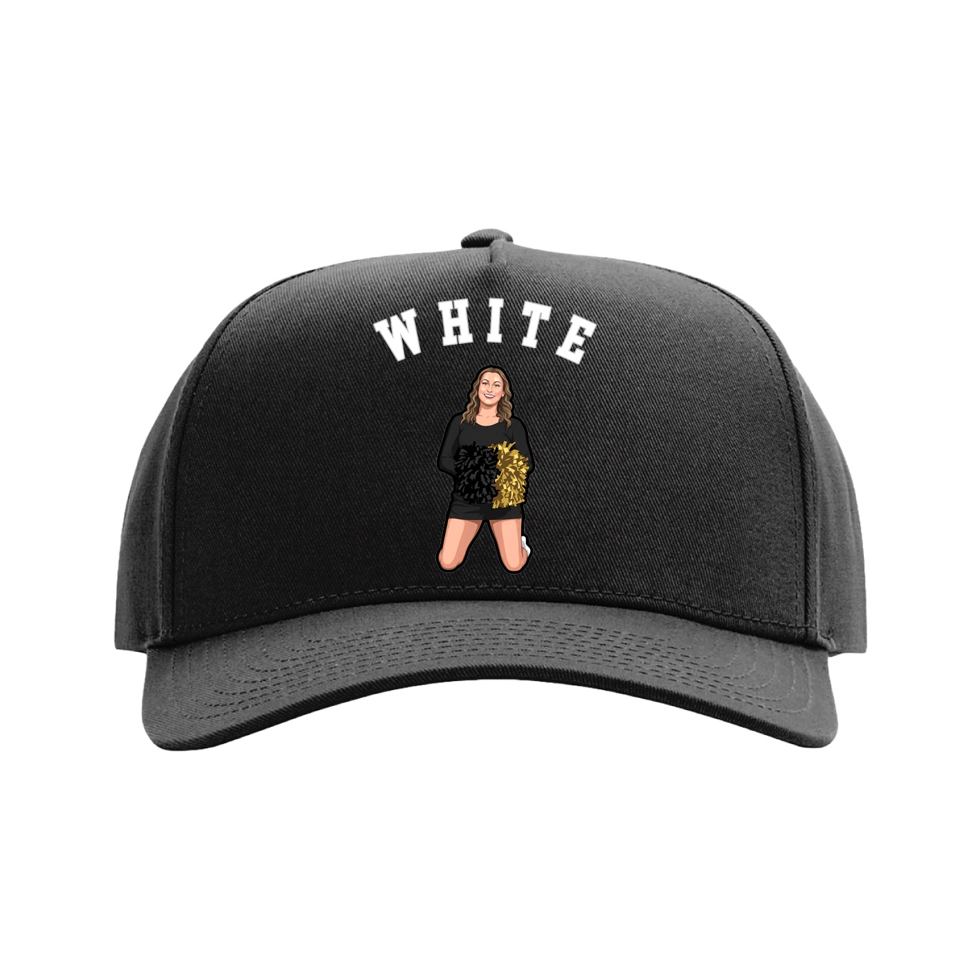 Full Fabric Five-Panel Champ Cap — Shirsey Arch in Black