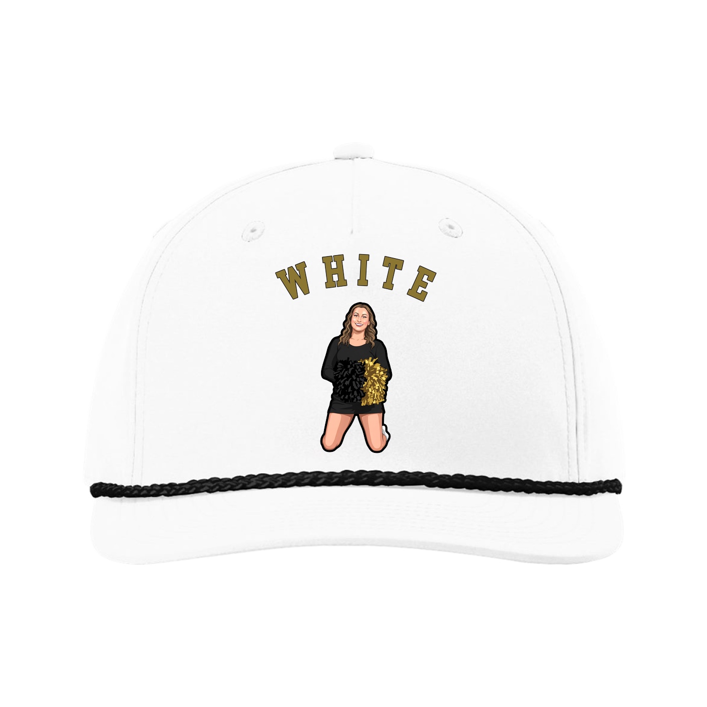 Five-Panel Classic Rope Cap — Shirsey Arch in White
