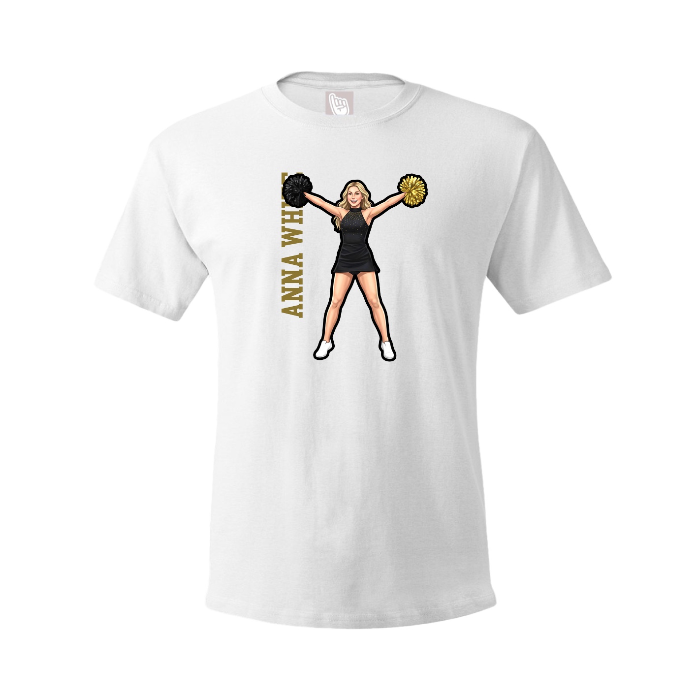 Youth Tee — Name Vertical in White