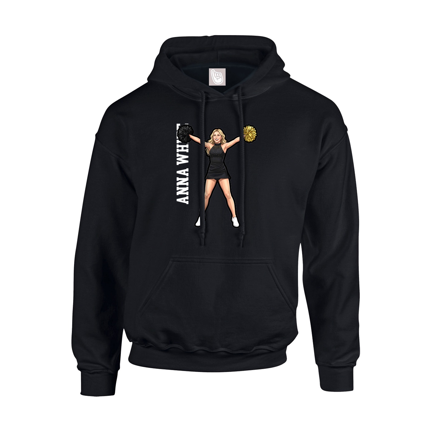 Youth Hoodie — Name Vertical in Black
