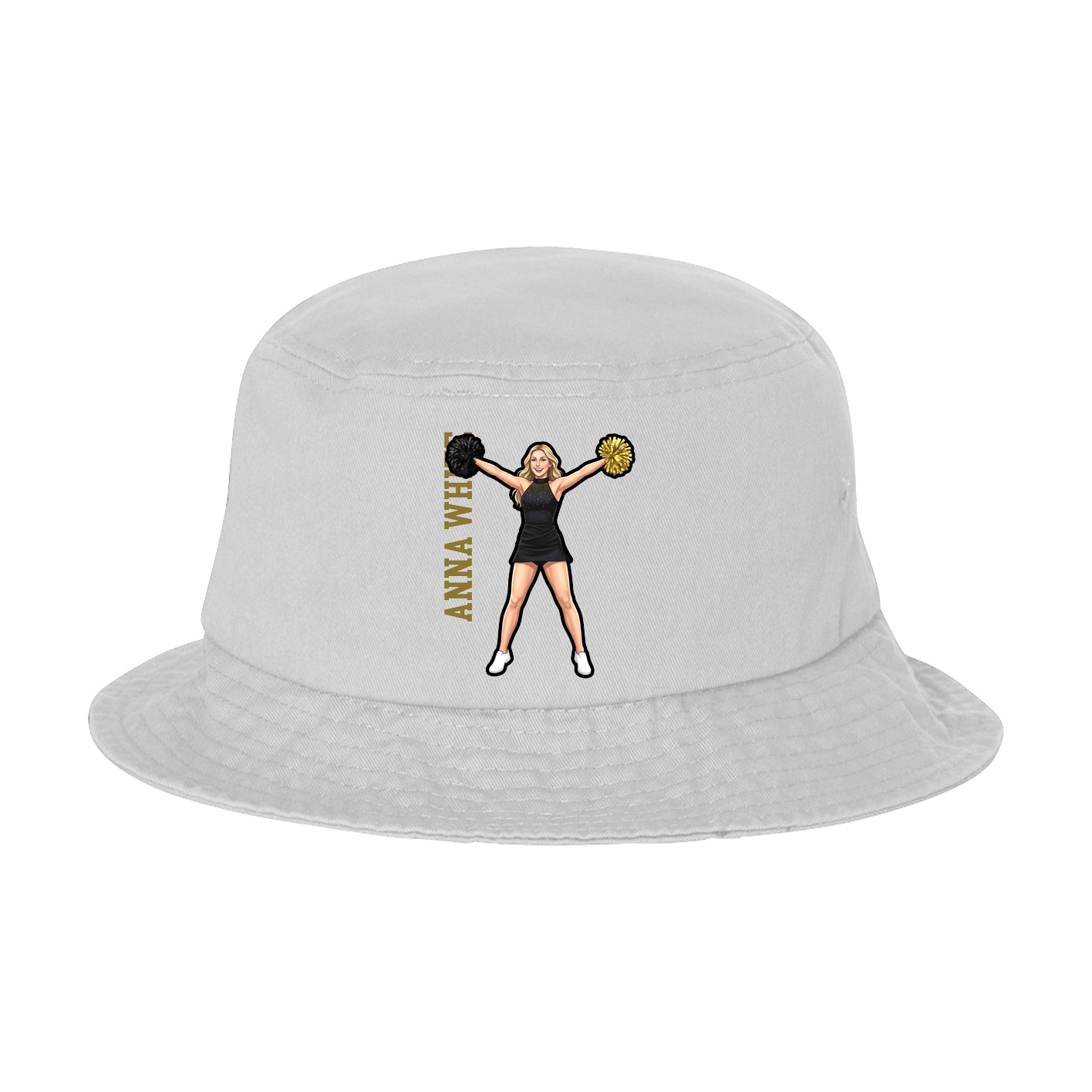Bucket Cap — Name Vertical in White
