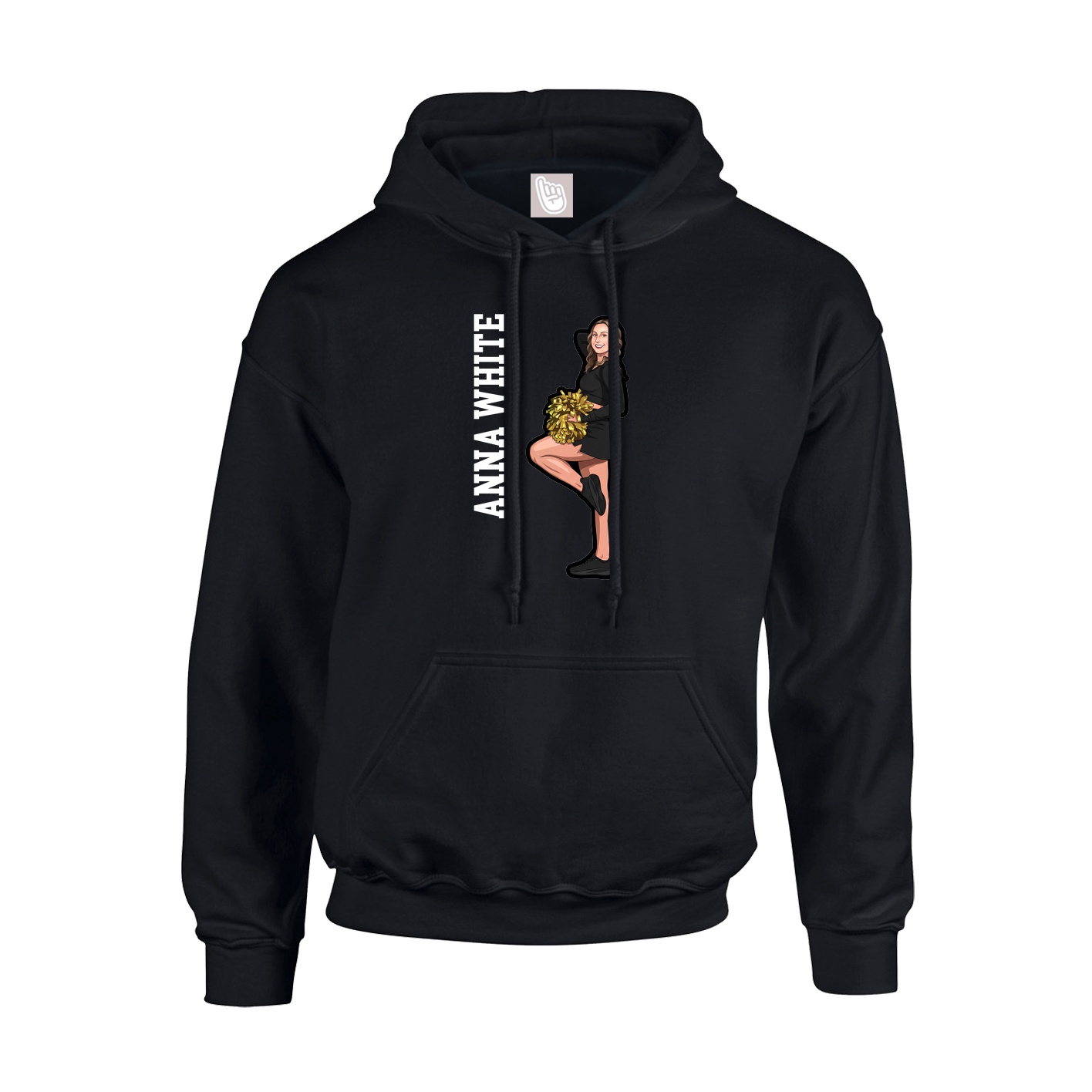 Hoodie — Name Vertical in Black