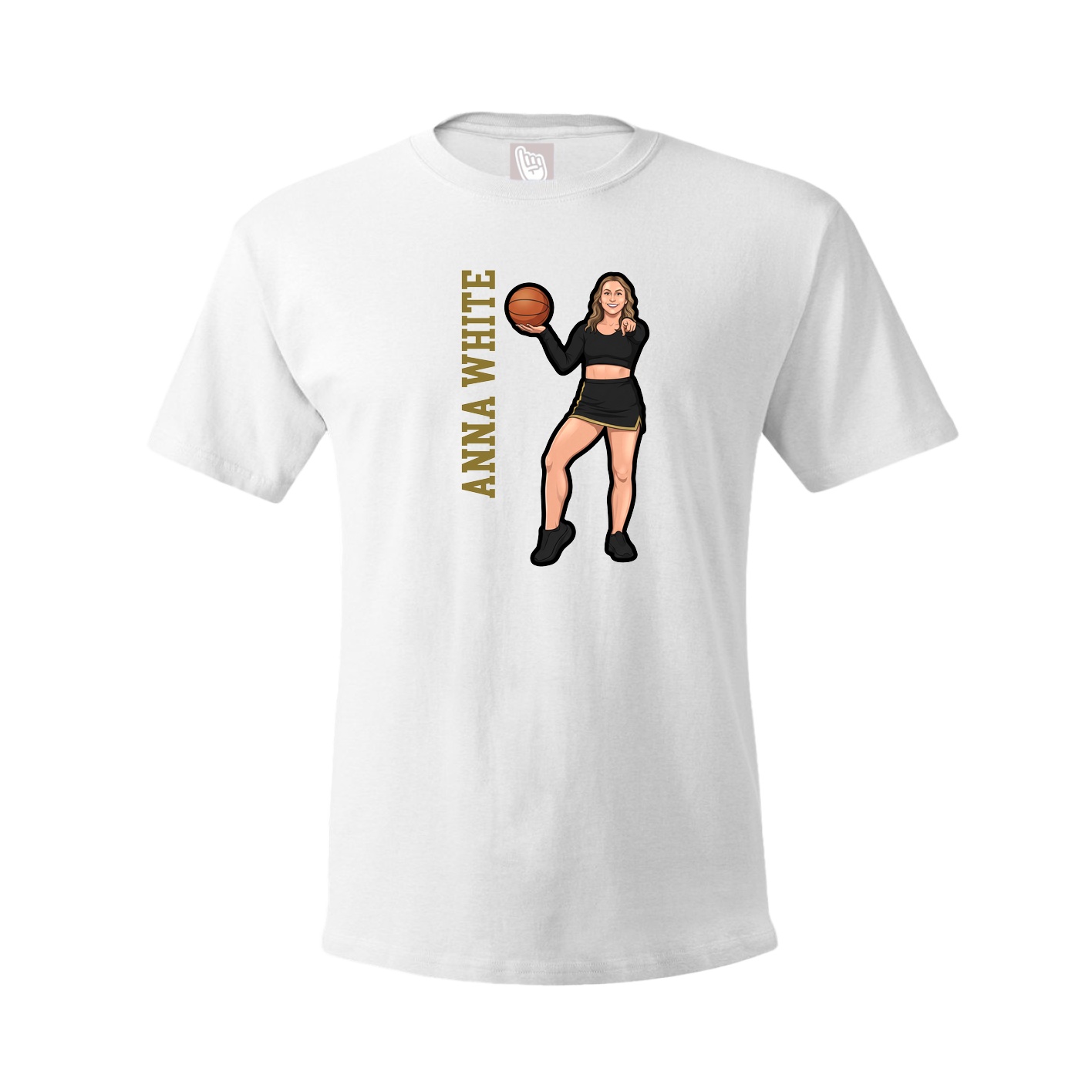 Tee — Name Vertical in White