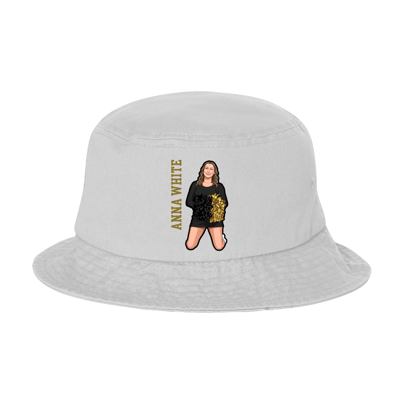 Bucket Cap — Name Vertical in White