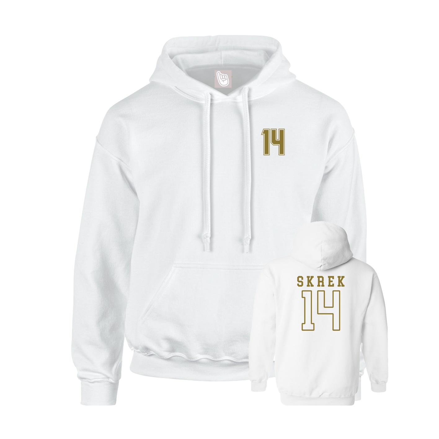 Hoodie — Chest Back in White
