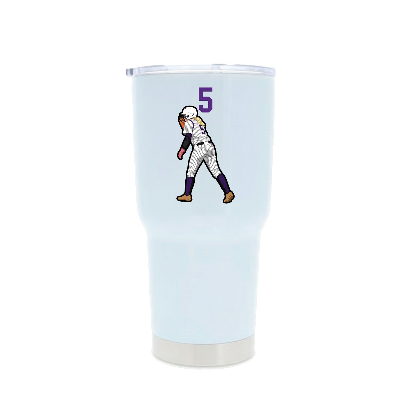 30oz Stainless Steel Tumbler — Number Top in White