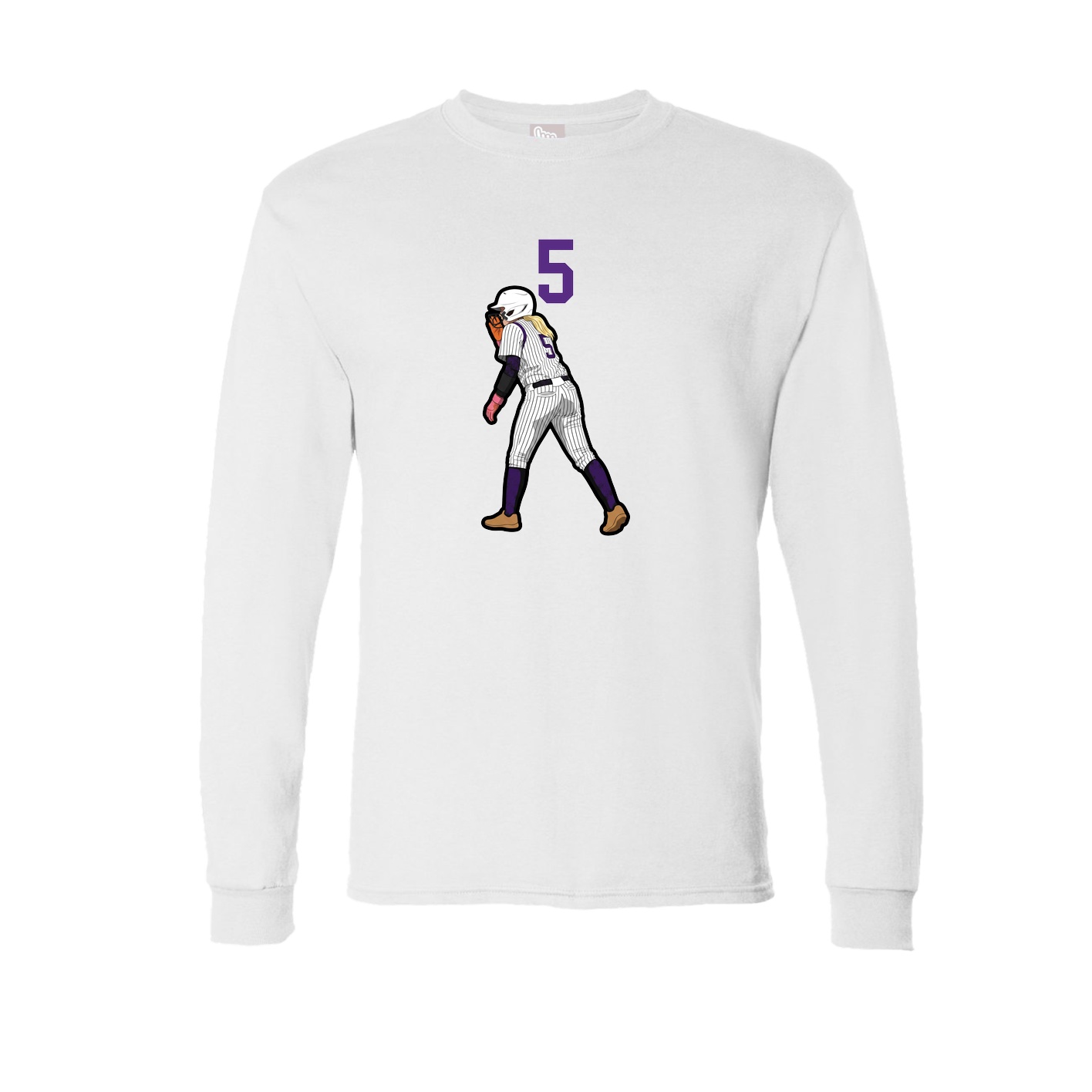 Long Sleeve Tee — Number Top in White