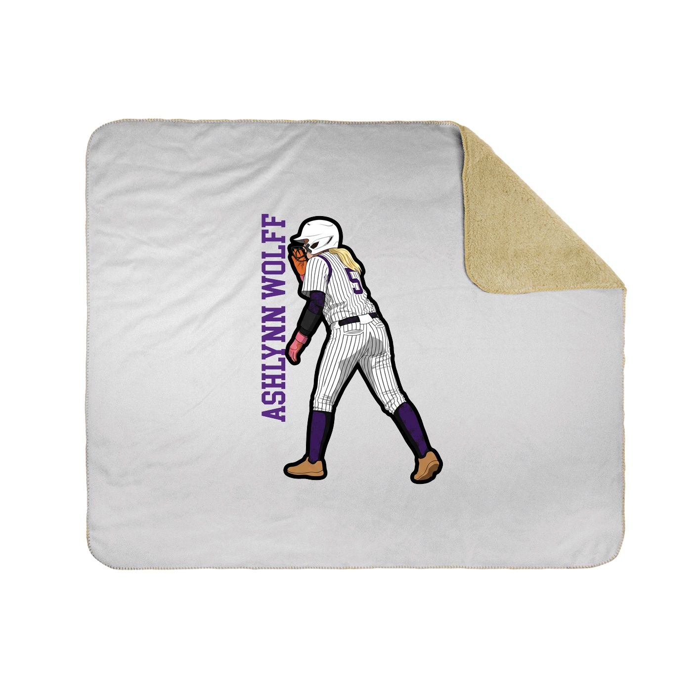 Throw Blanket — Name Vertical in White