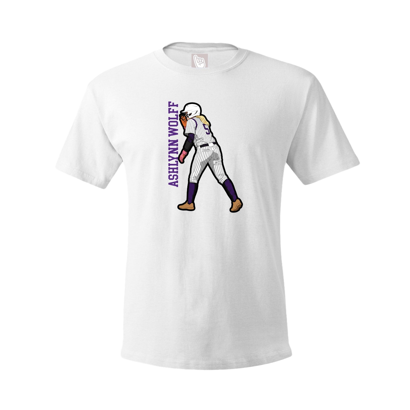 Tee — Name Vertical in White