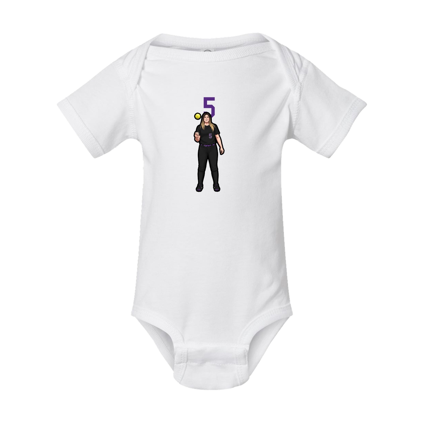 Baby Onesie — Number Top in White