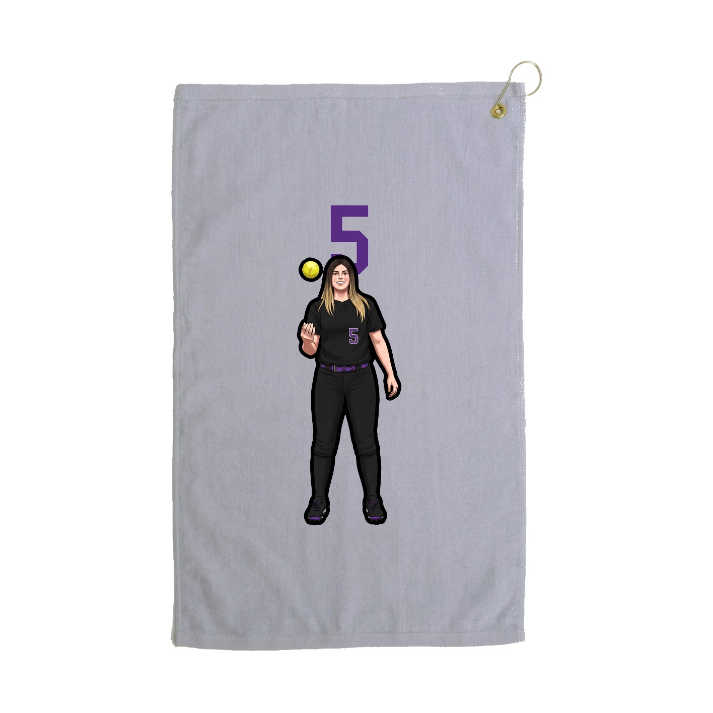 Golf Towel — Number Top in Grey